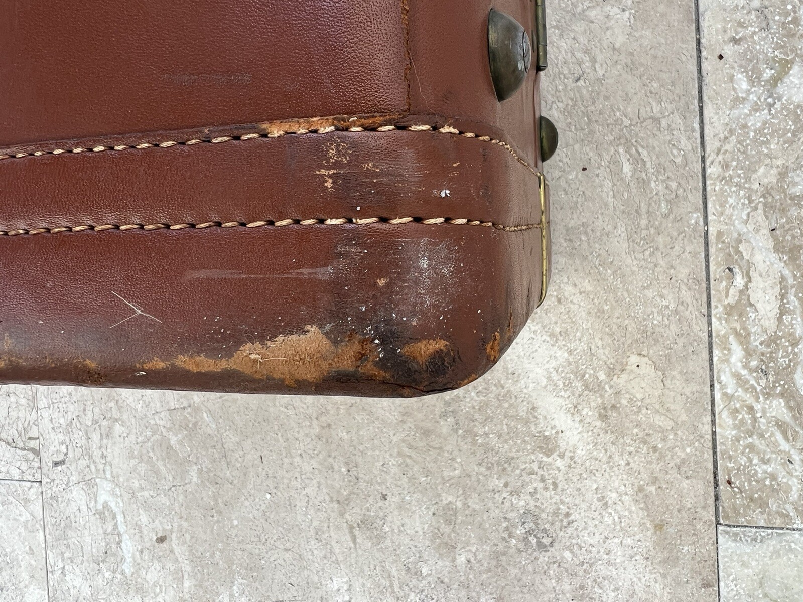 Leather Roebling Luggage Co. Suitcase Travel Display Prop Locks w/ Hangers RARE