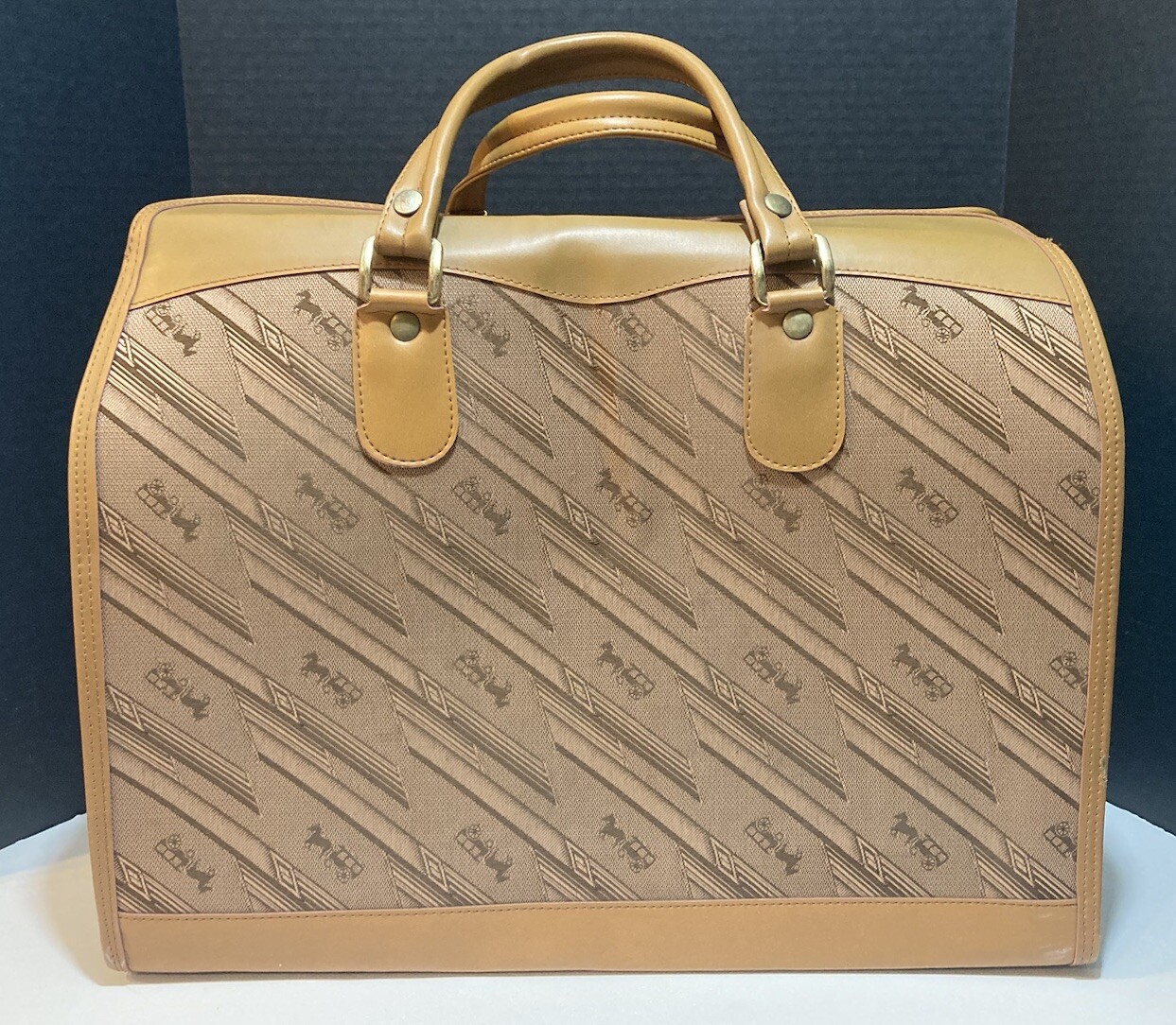 Vintage Boston Bag Travel Suitcase CHALLENGER Leather Unsure Of Maker