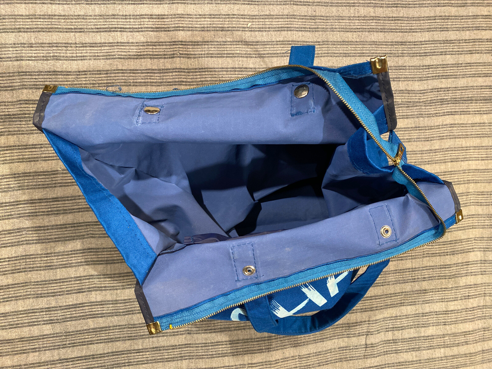 VTG 80s Hawaii Luggage Blue Aloha Roller Bag Ancient Petroglyhs 20x14x7 Tourist