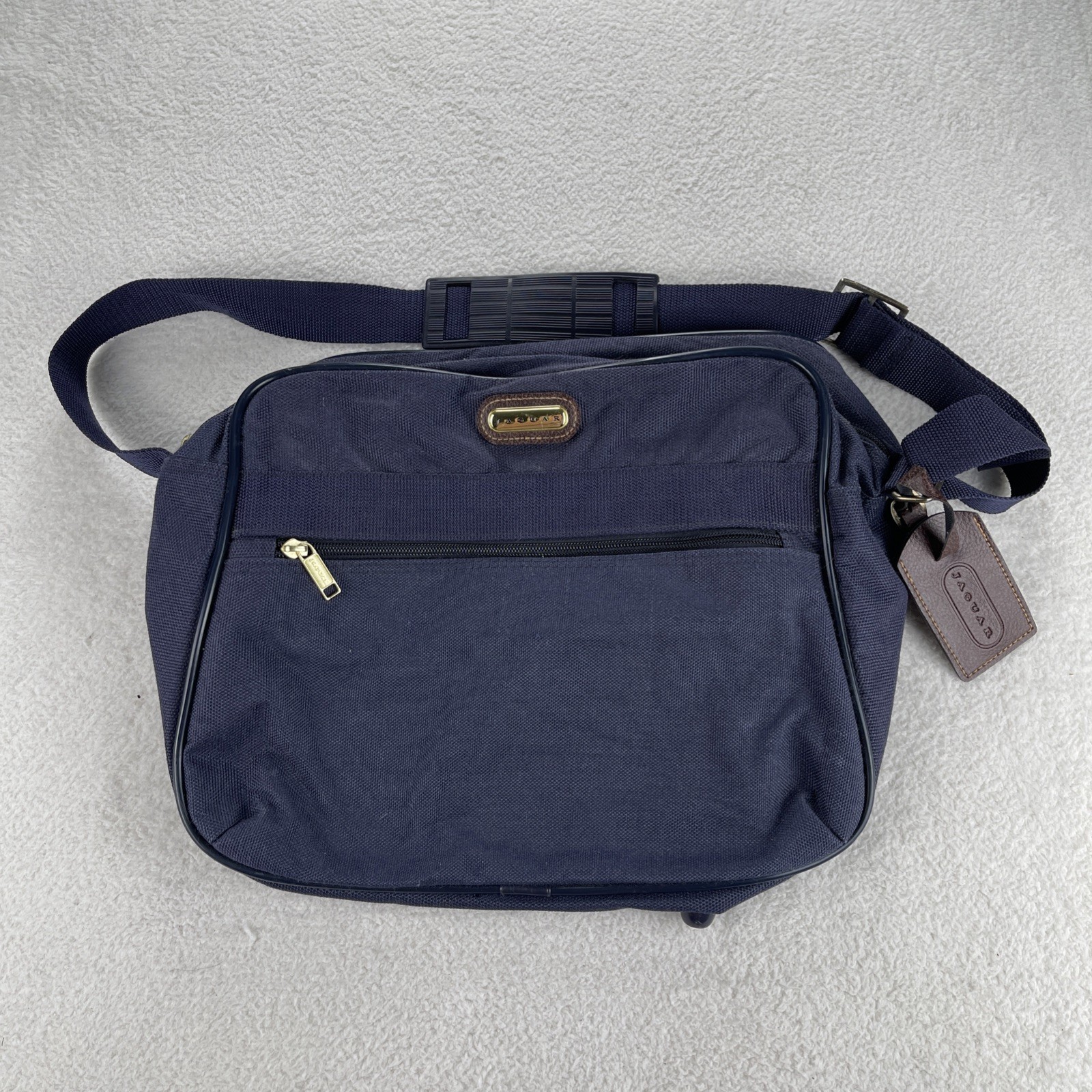 Vintage Jaguar Car JCPenny Travel Shoulder Strap Bag Tote Breifcase Pack Blue