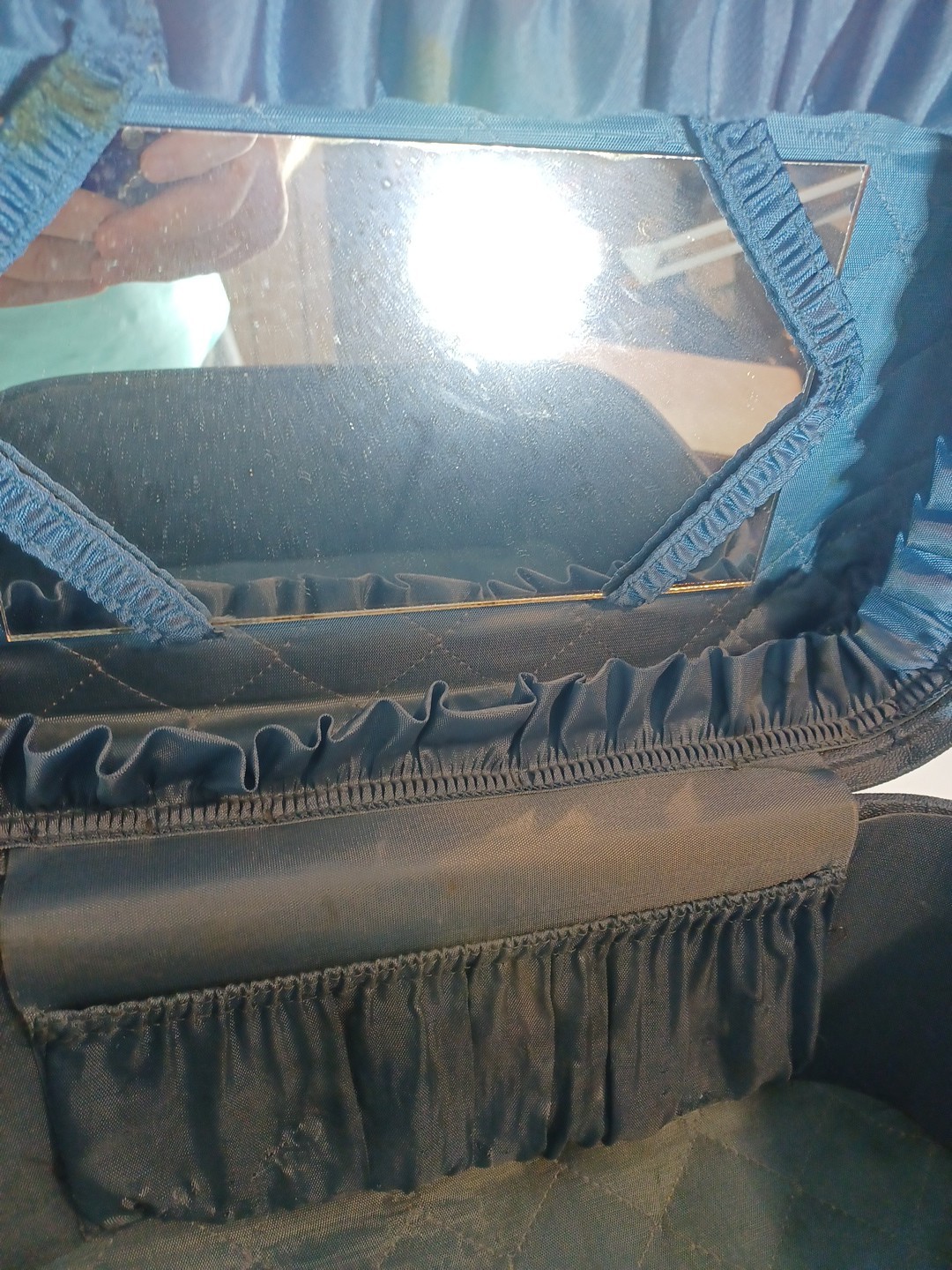Vintage Trojan Blue Hard Shell Overnight Train Case Luggage