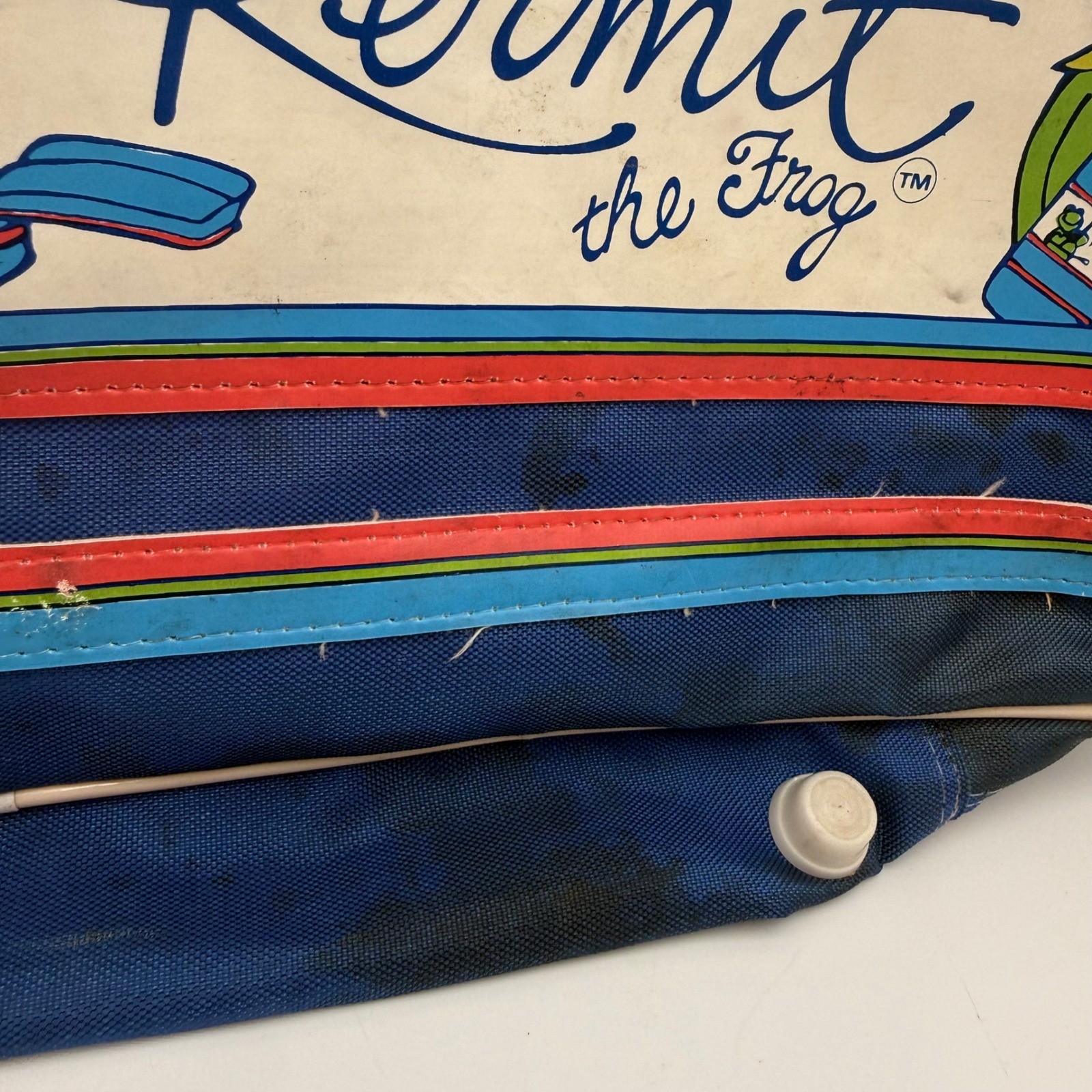 Vintage 1979 Kermit the Frog Blue Canvas Suitcase Butterfly Originals Muppets
