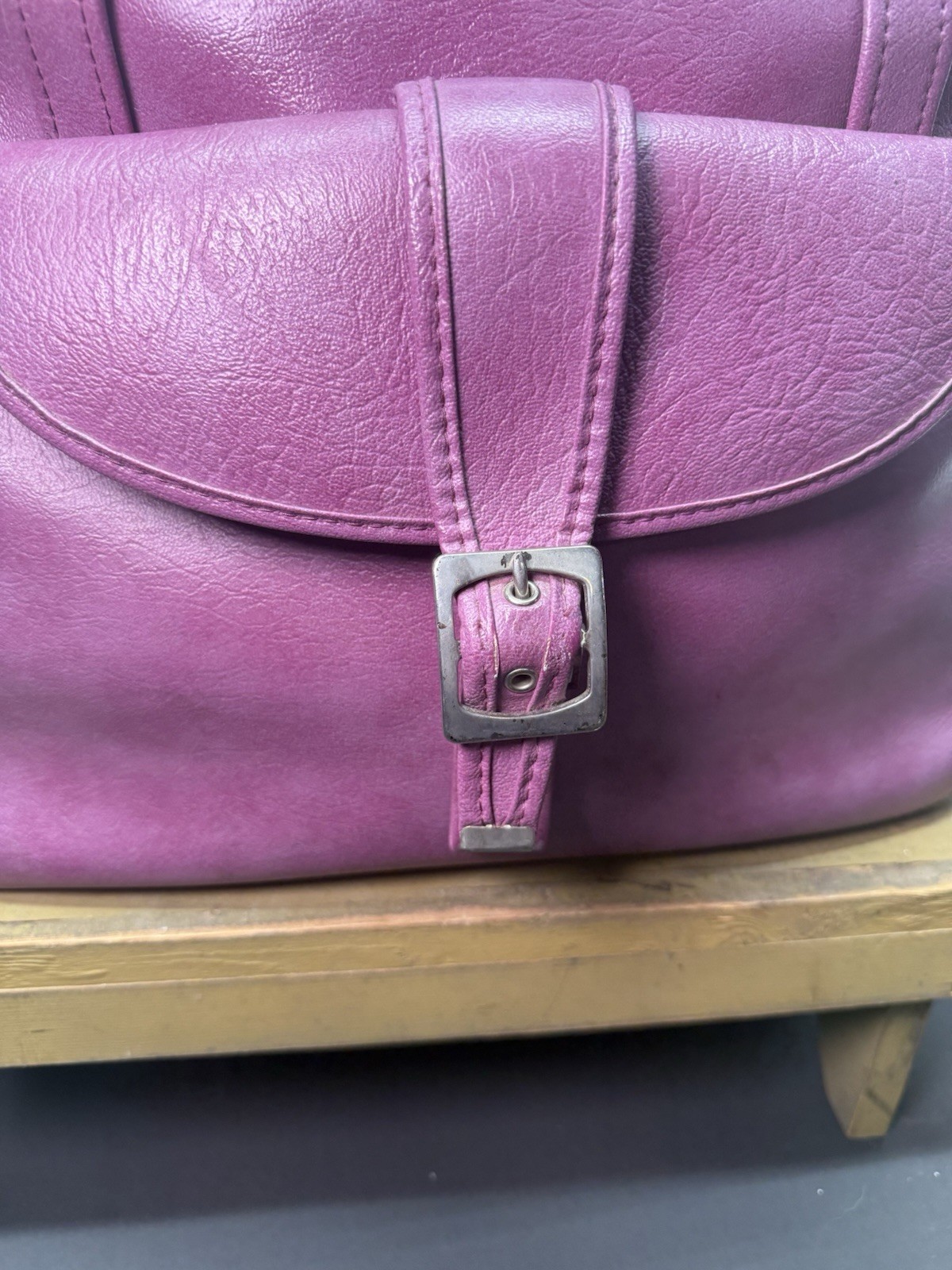 American Tourister Vintage Purple Faux Leather Travel Bag, Soft Case, Locking