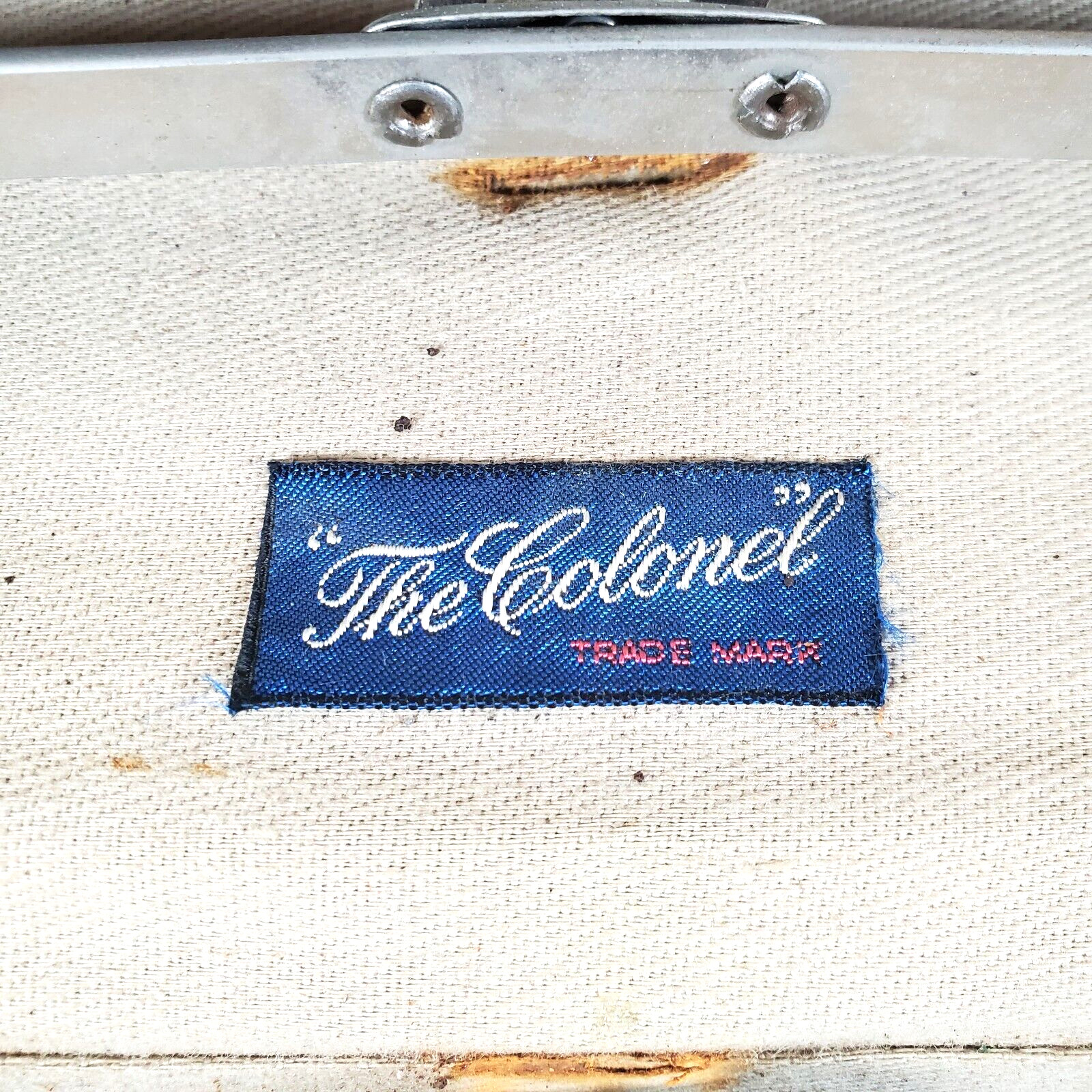 Vintage The Colonel Textured Hard Case Suitcase 24 x 17 x 8 Brown