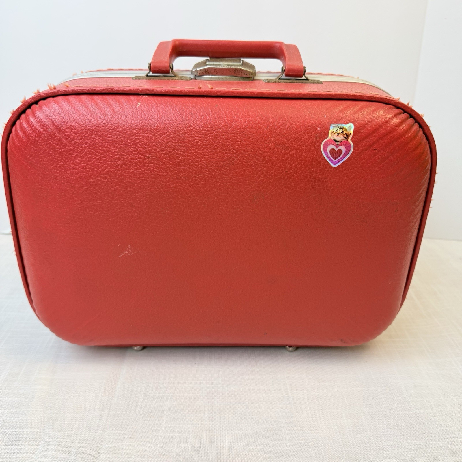 Vintage Trojan Luggage Co. Going To Grandma’s Suitcase: Red With Red Lining