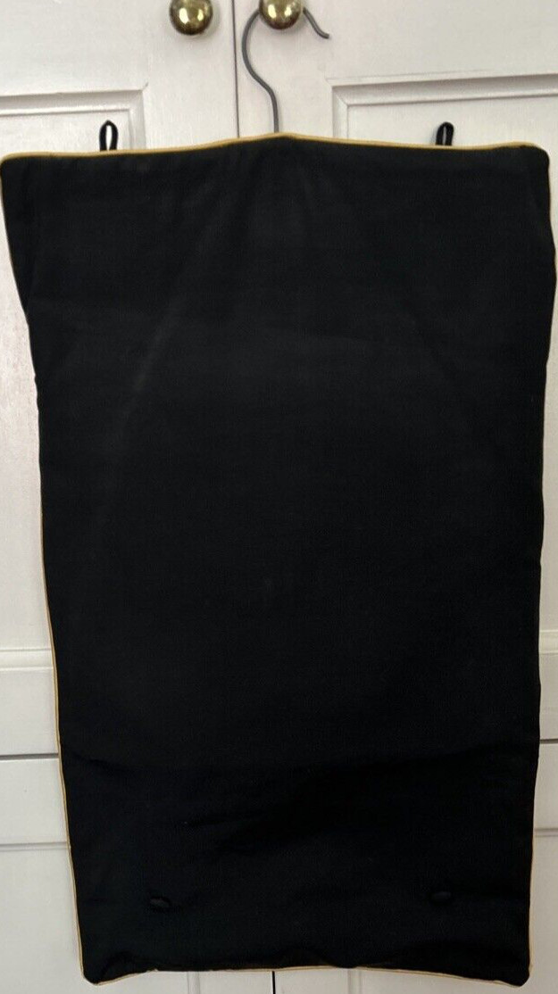 Vtg 40s Fabric Lingerie Bag Hanging Tri Fold Travel Home Closet Organizer 27×16