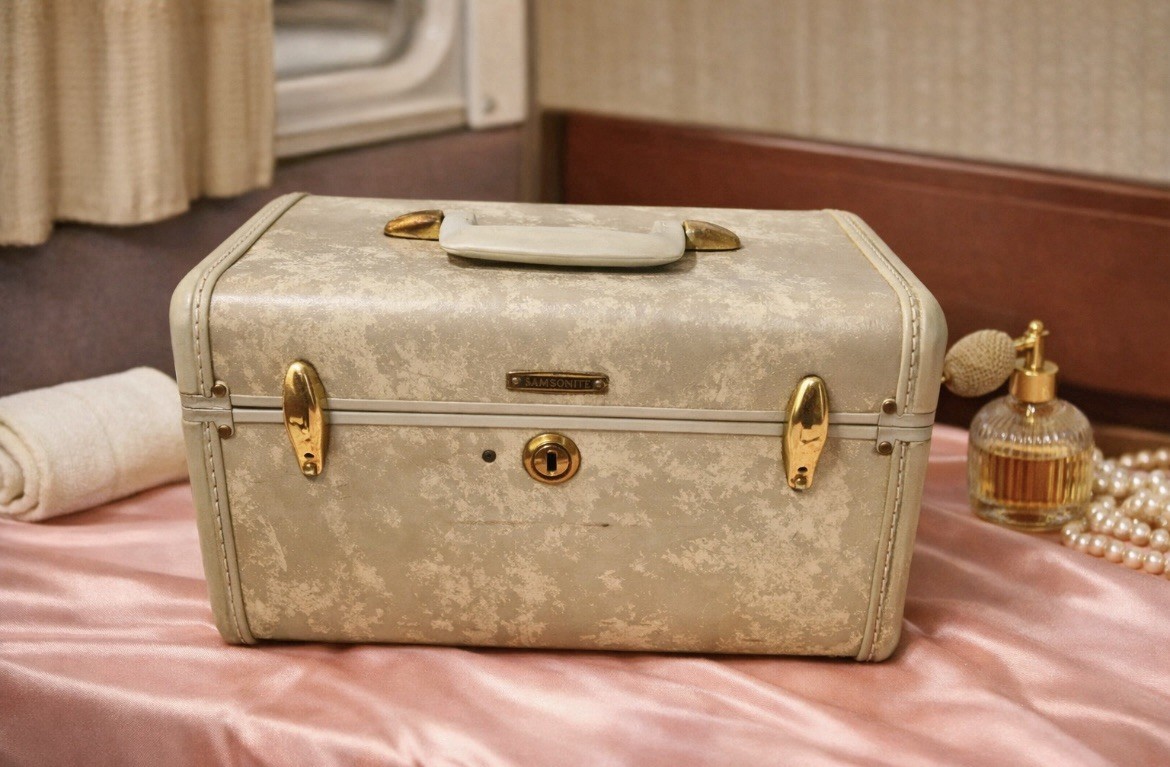 Vintage 50’s Samsonite Shwayder Bros. Streamlite Luggage Train Case Style 4512