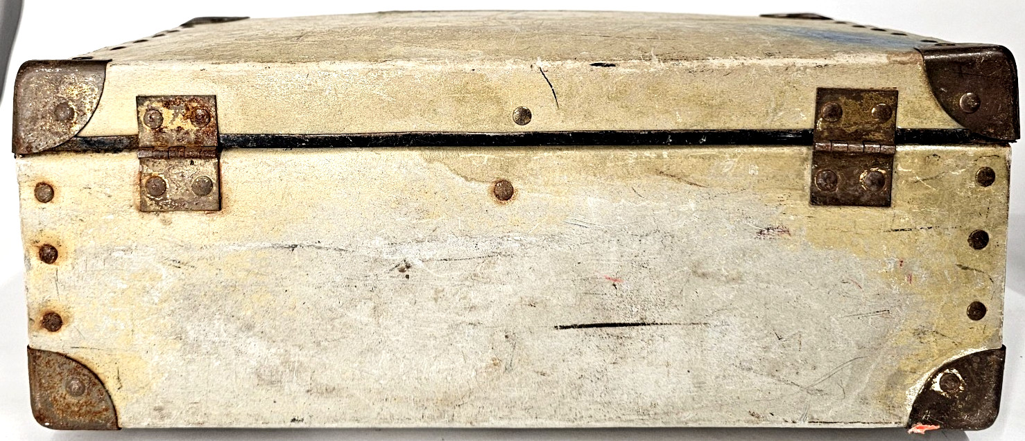 1931 Antique Liebermann Trunk Leather Goods Lansing MI steamer luggage doll case