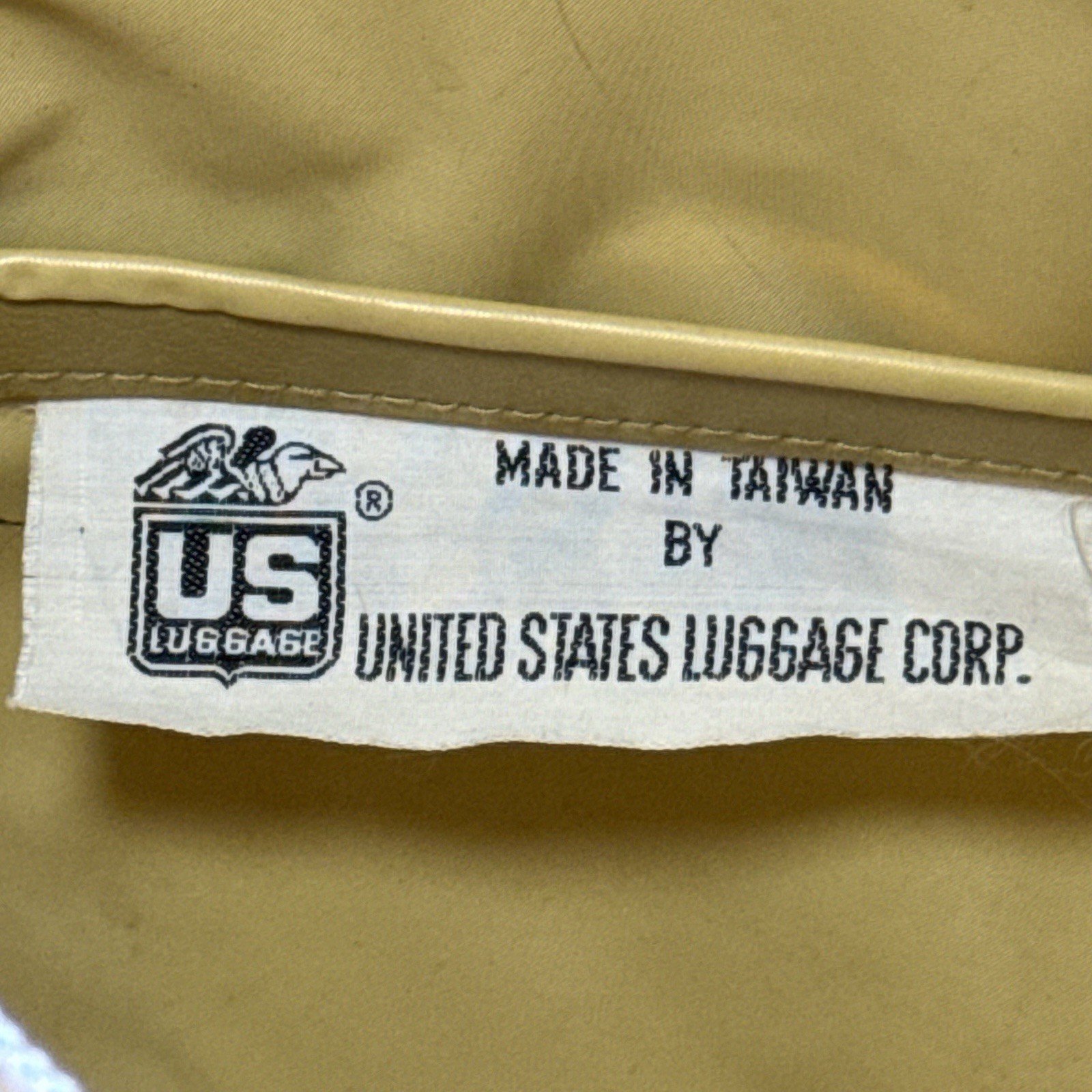Vintage US Luggage Corp 1970s Yellow Faux Leather Travel Bag Lightweight
