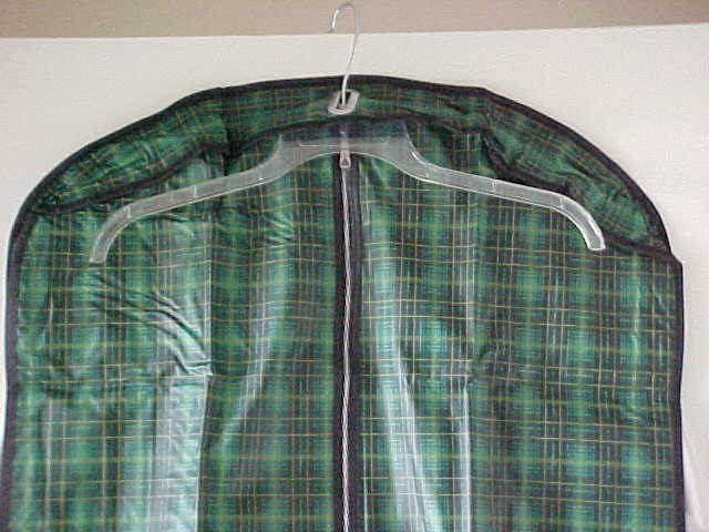 vintage vinyl travel 2-suiter bag green plaid tartan comes in original package