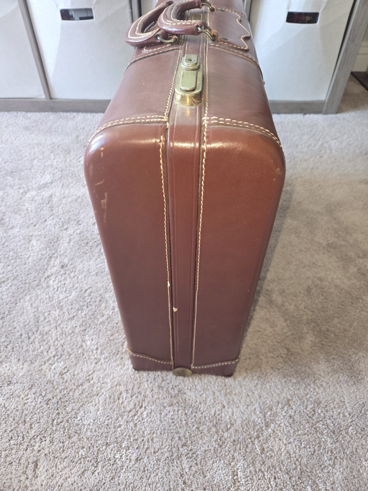 VTG J.C. HIGGINS MEN’S TWO SUITER CASE-1950s-Never Used- Orig Tag,keys,hangers
