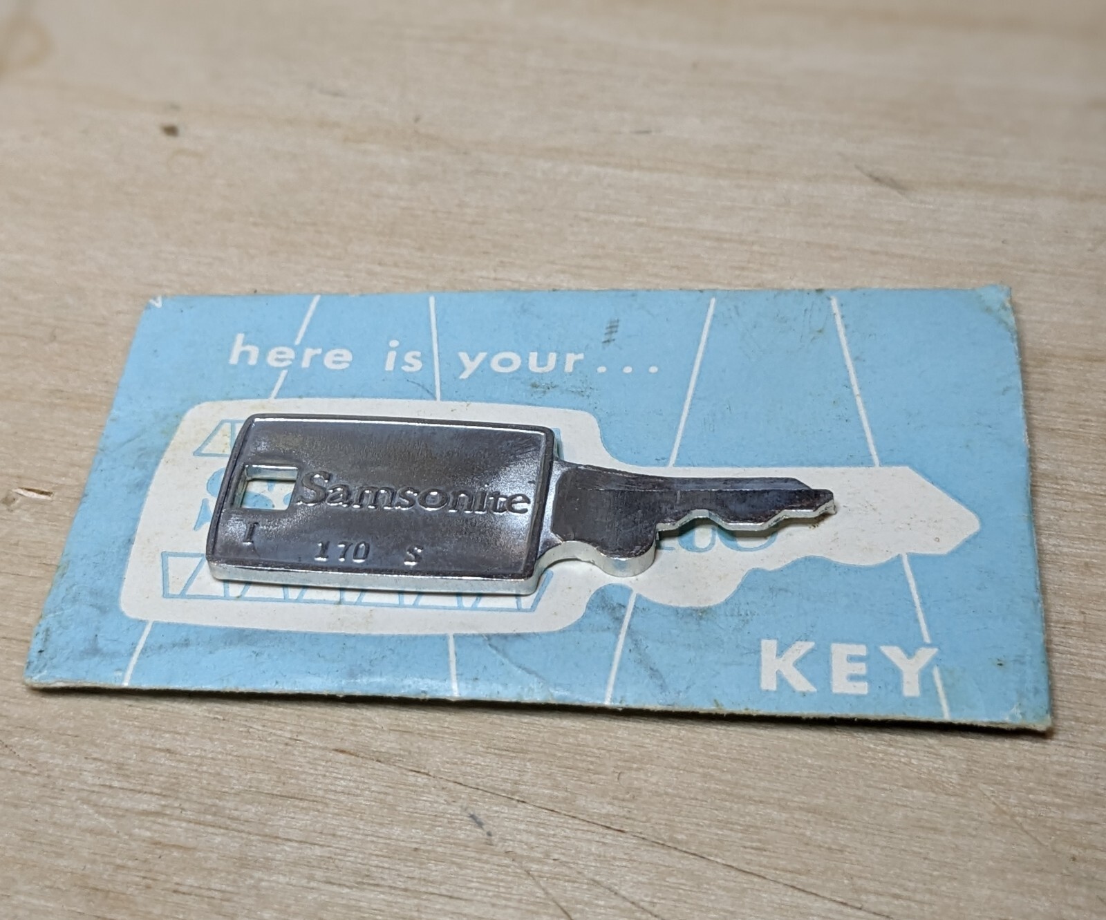 Vintage 170S Samsonite Luggage Key with Original Blue Envelope