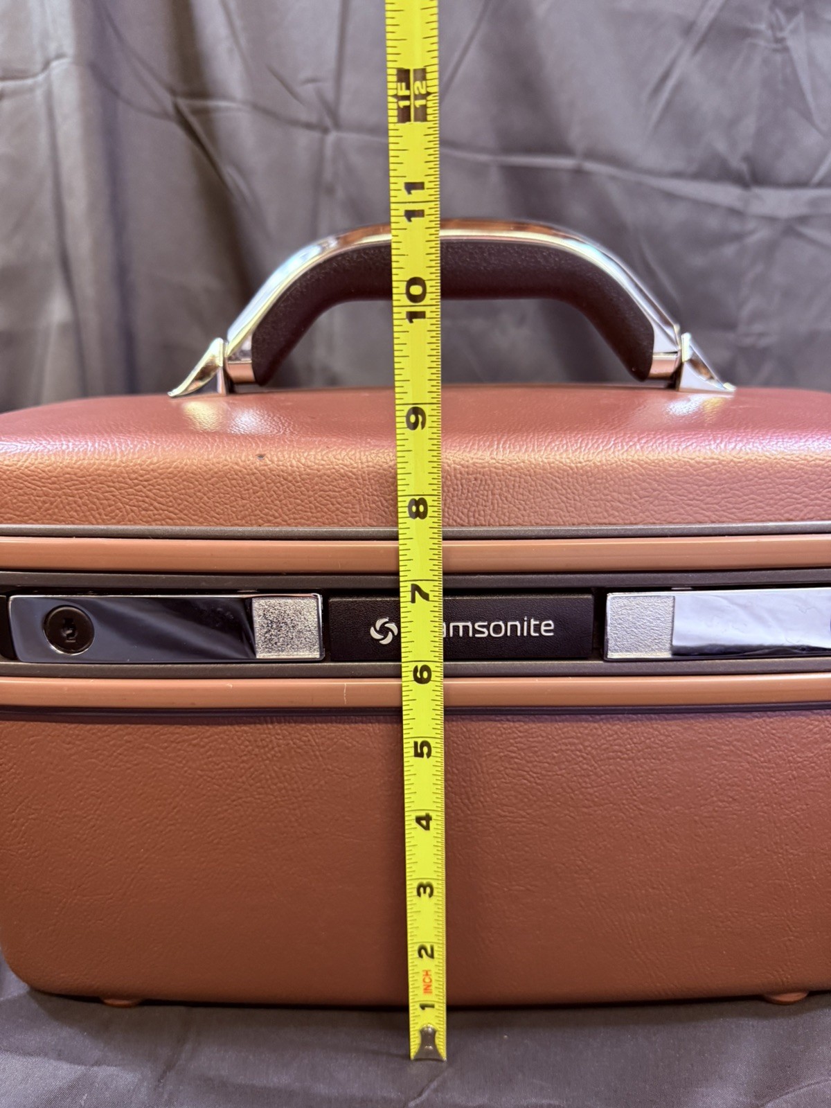 VINTAGE Samsonite Silhouette 4 Train Case Mauve Rose Train Mirror Pocket No Key