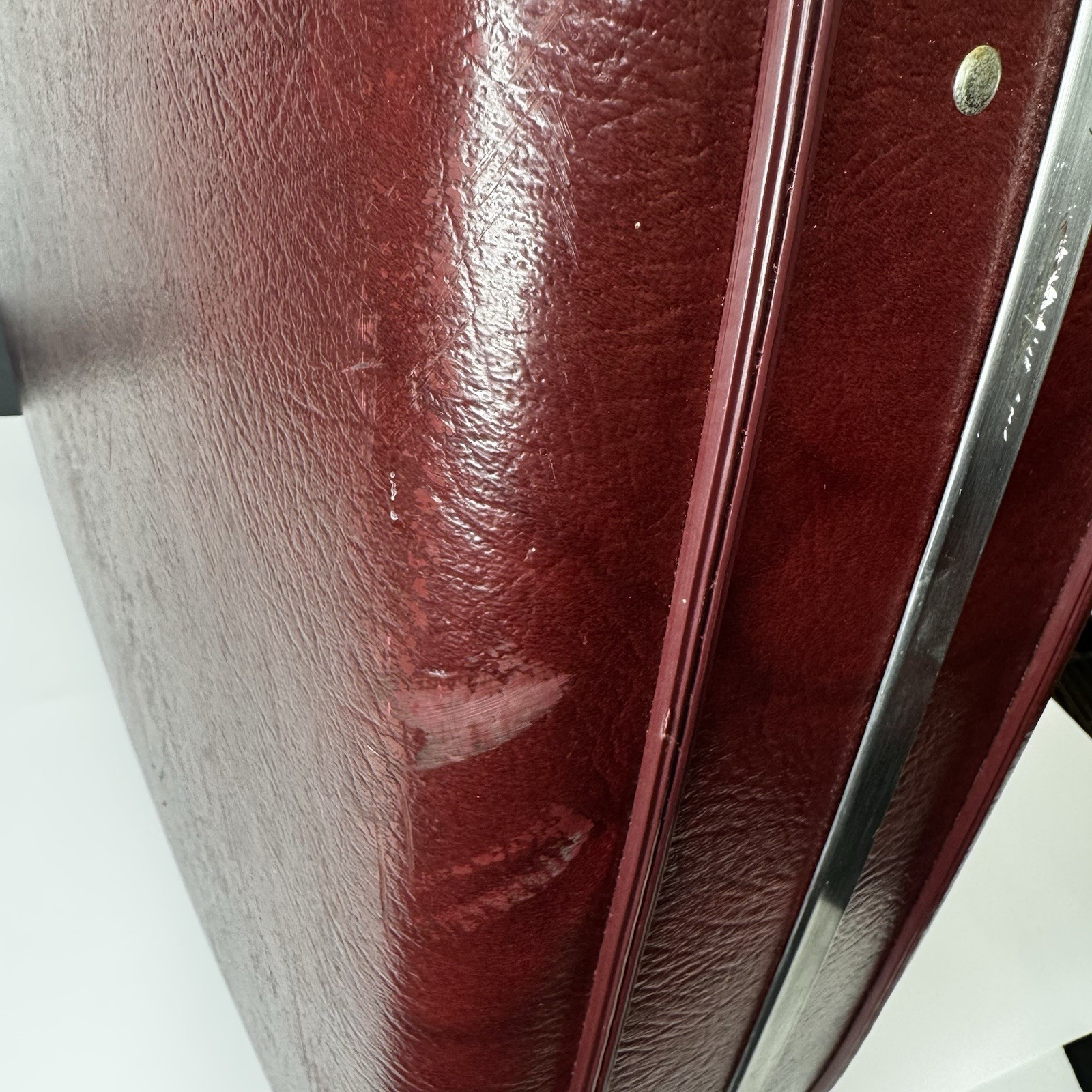 Vtg American Tourister Hard Shell Suitcase Maroon Burgundy With Original Tag
