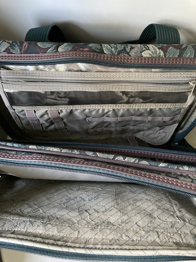 Vintage Tapestry Carry On Soft Side Luggage by Atlantic Nice 90s Emerald Green