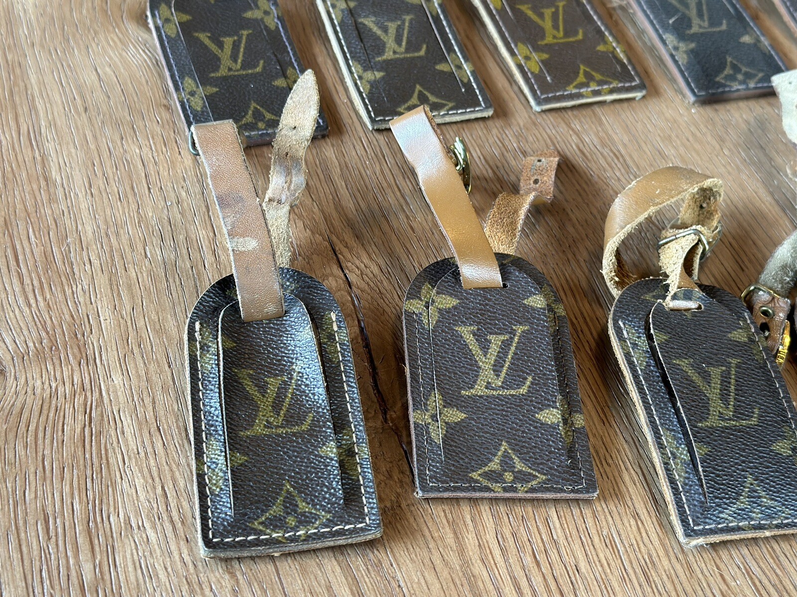 Louis Vuitton Set 10 Vtg Monogram Luggage ID Tags For Garment Bag Suitcase Trunk