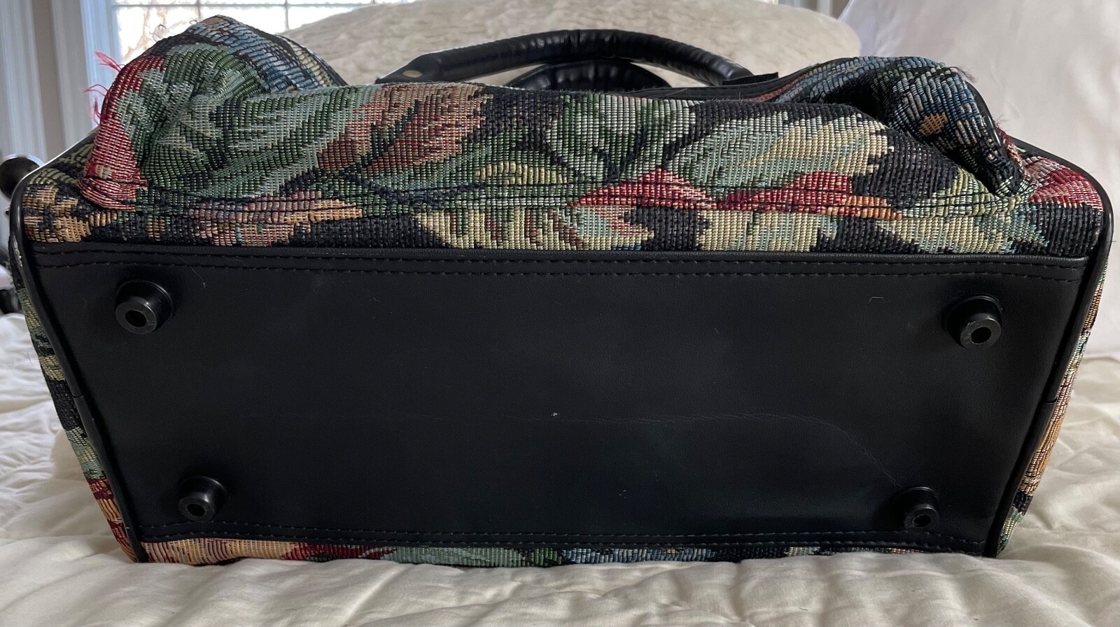 Concourse Tapestry Floral Bag Carry On Luggage. Green Black Pink Blue. 14″ W