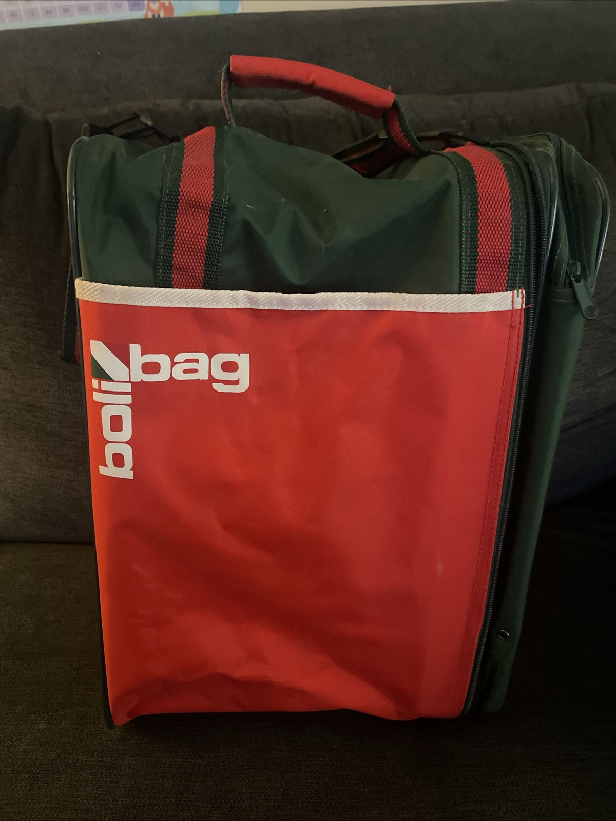 VTG 90s Boli Bag Carry Bag Picnic Luggage IRed Green Tote Bag Medium Size