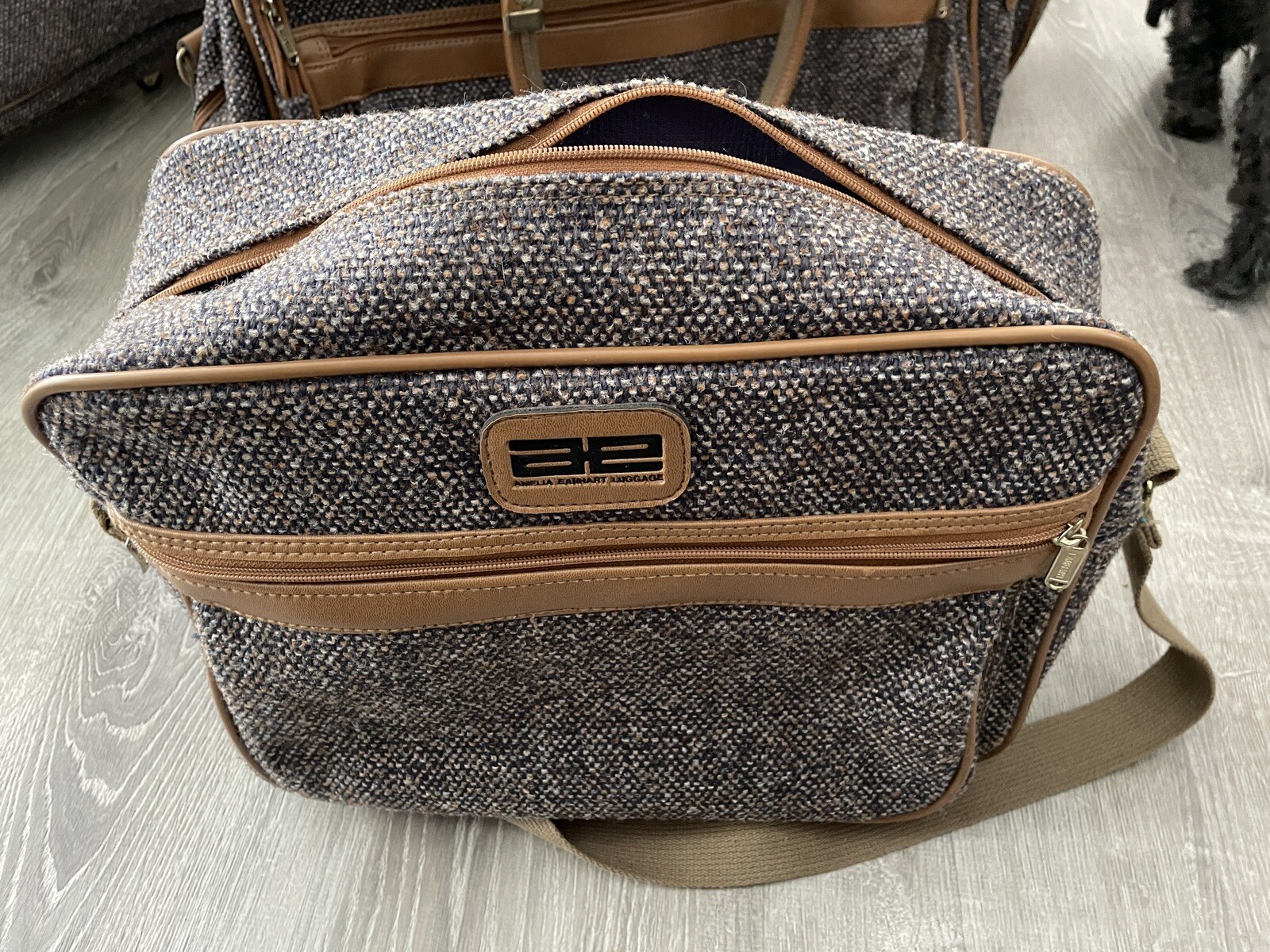 Rare Vtg Amelia Earhart British Tweed Luxury Series Luggage Set Of 4!! Excellent