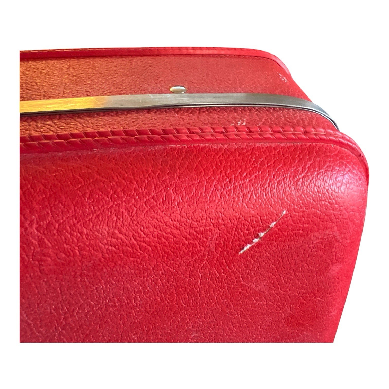 Vintage AMERICAN TOURISTER “TIARA” RED HARD-SHELL SUITCASE 24″ X 17″ X 8″ 1960s