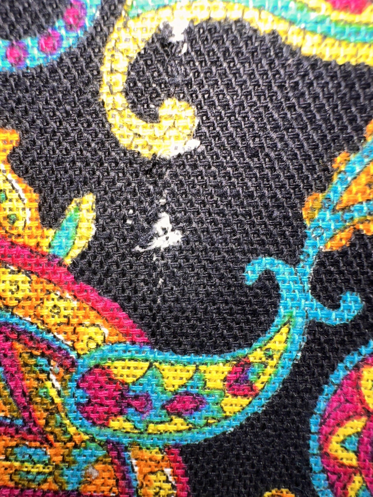 Vtg 60s Bantam Travelware Suitcase Luggage Paisley Mod Black Neon Canvas KEY