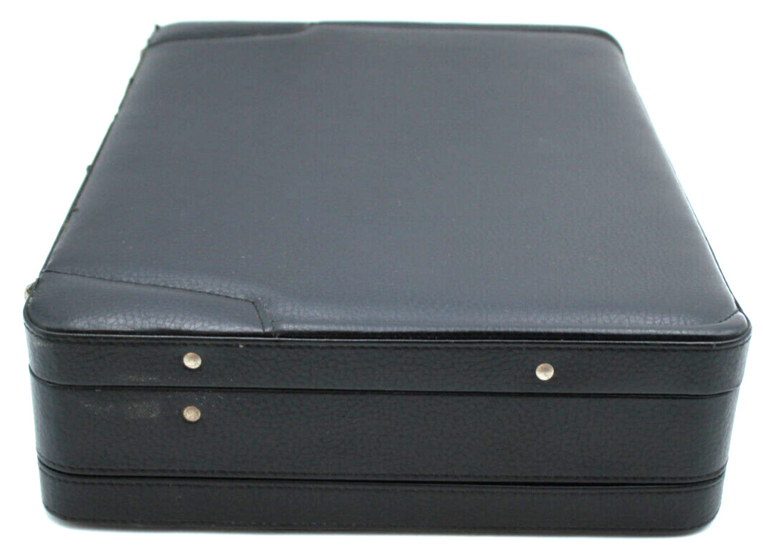 Classic Vintage Briefcase Hard Shell Business Case 3-Digit Combination Lock Blk+