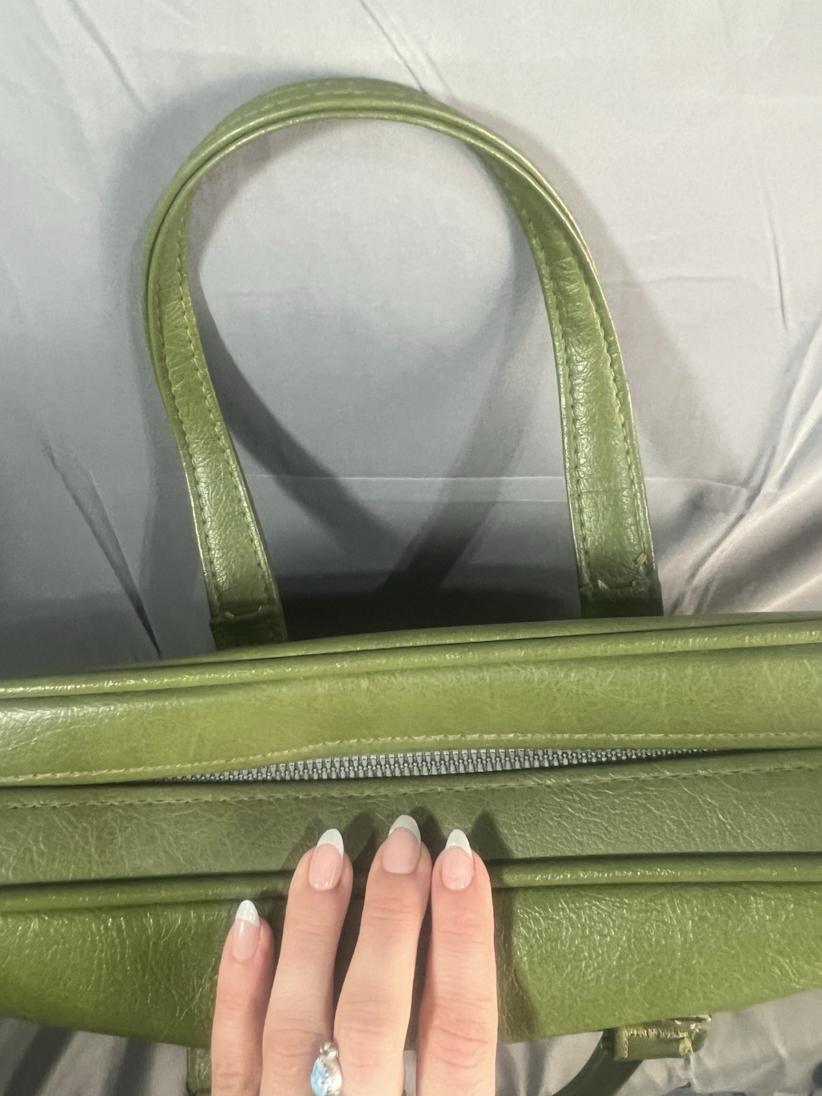 Vintage Samsonite Silhouette Denver, CO Green Zipper Carry-on Train Bag Handles