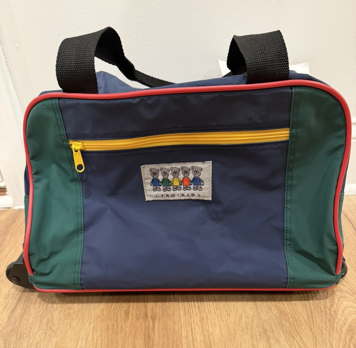 90’s COLOR BLOCK Rolling Duffle Bag RARE WITH TAGS CIAO KIDS Travel