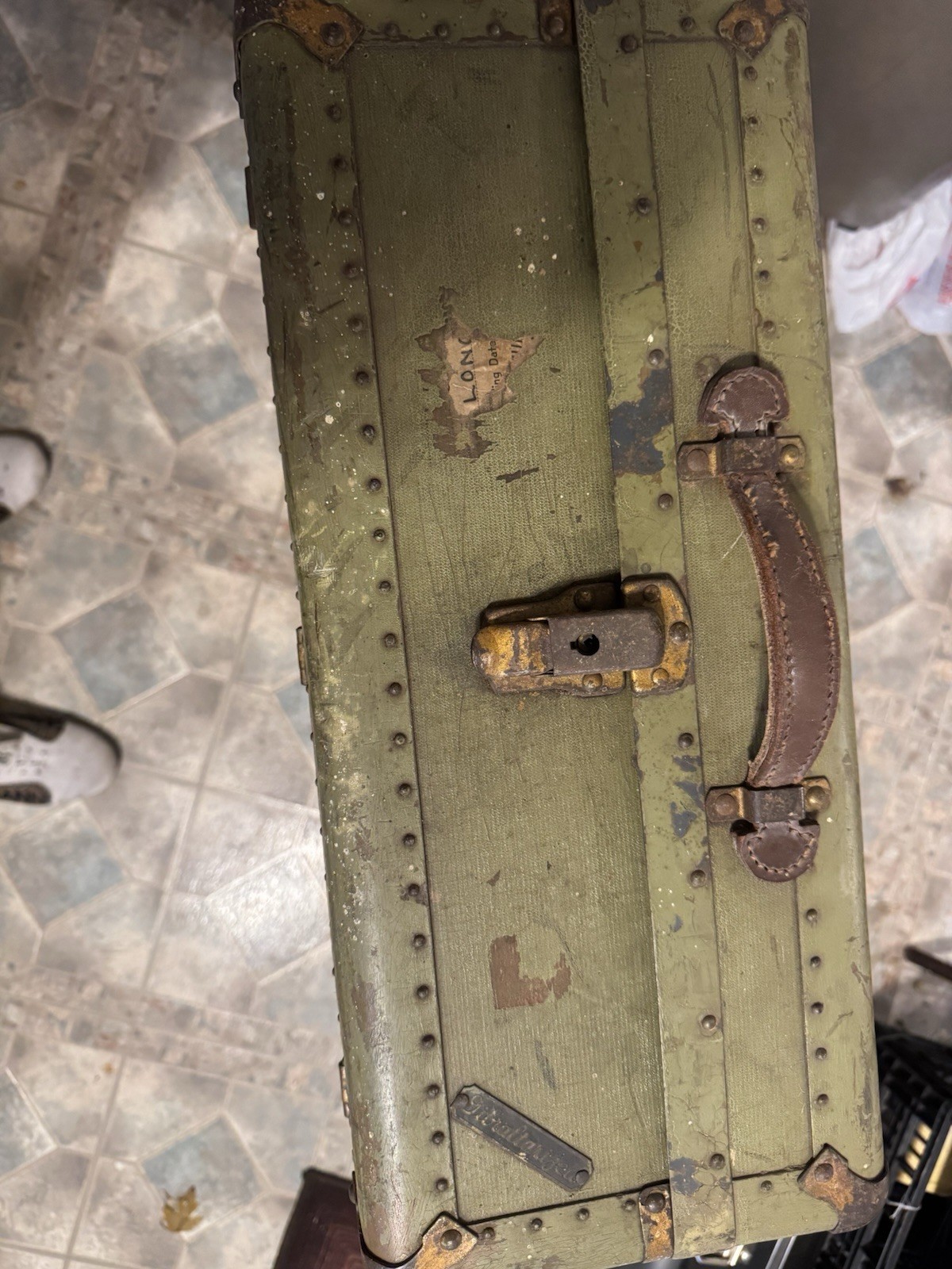 vintage luggage 1900 Hanging Section Very Nice