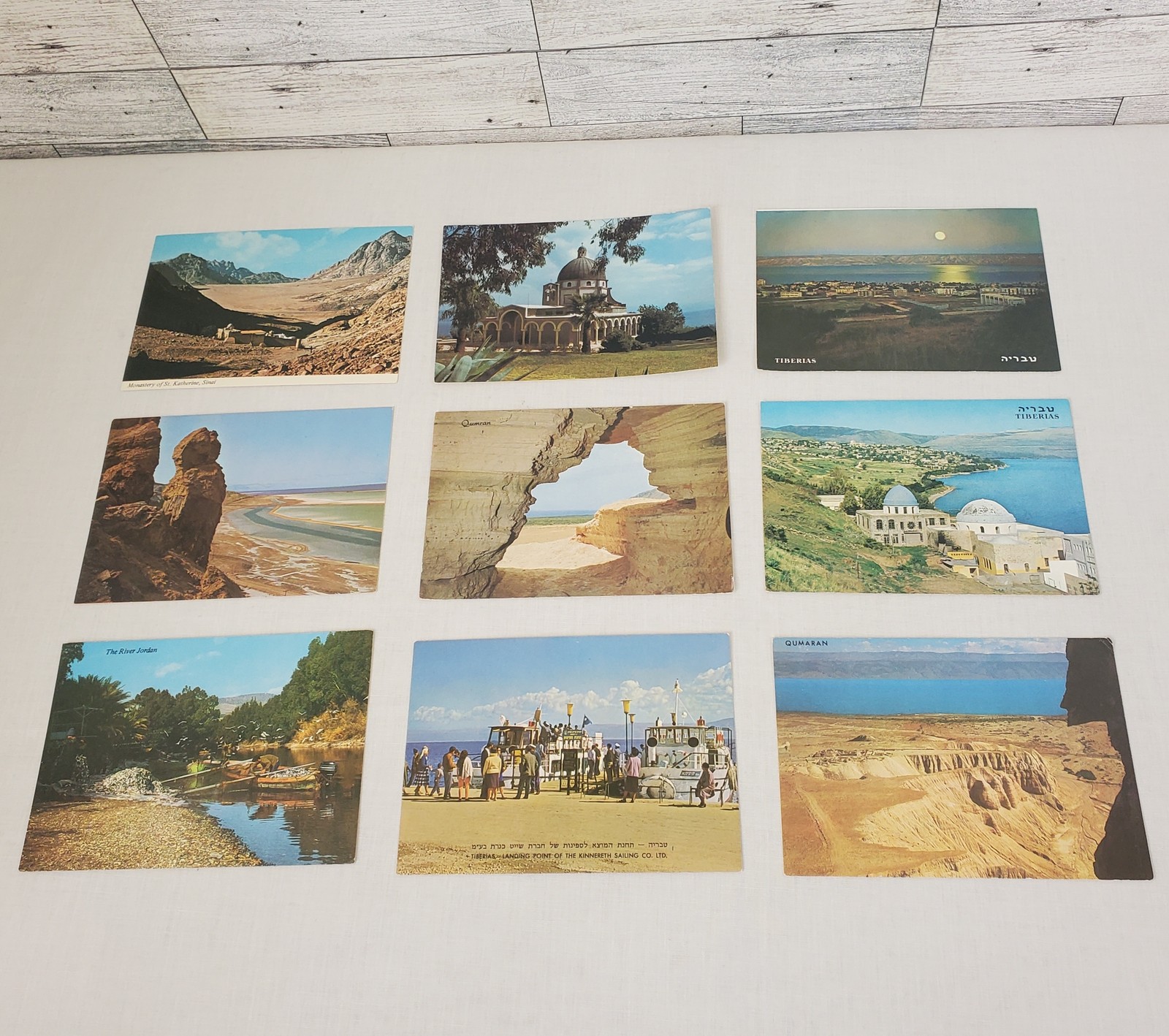 Vintage Israel Holy Land Postcards Lot Qumran Tiberias Dead Sea Sinai 1960s 1970