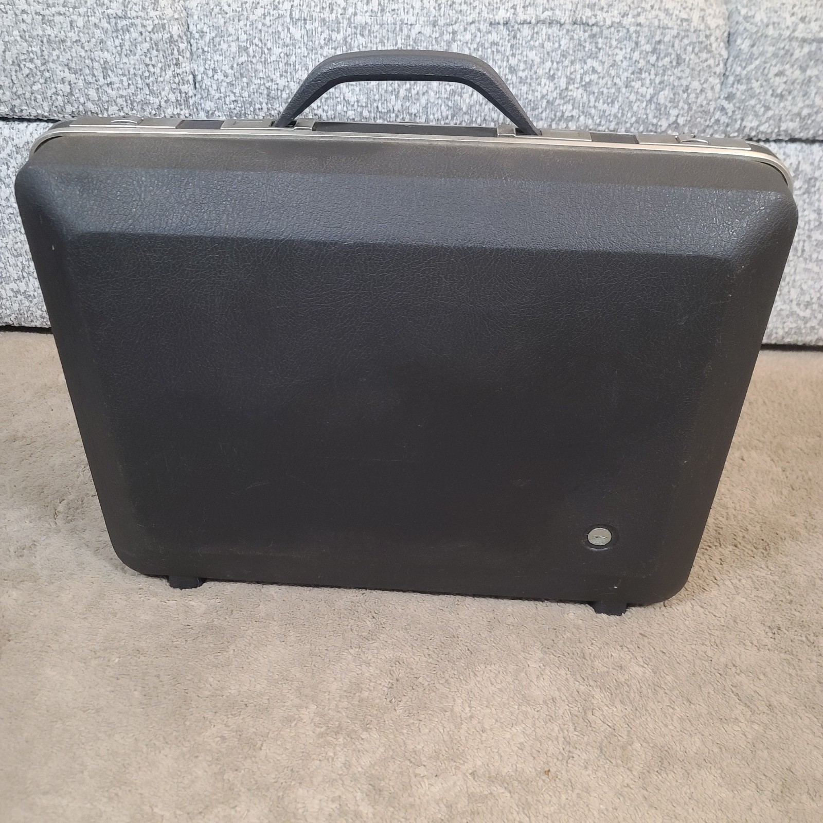 Vintage Sears Forecast Hard Shell Luggage Set w/Dividers Dark Gray No Keys