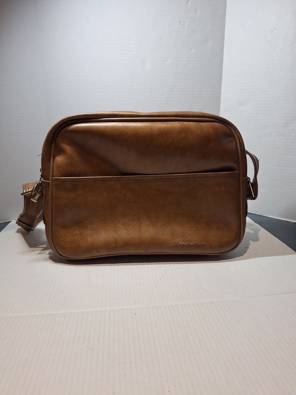 Airway Vintage Brown Leather Luggage Breifcase carry-on Suitcase Shoulder Bag