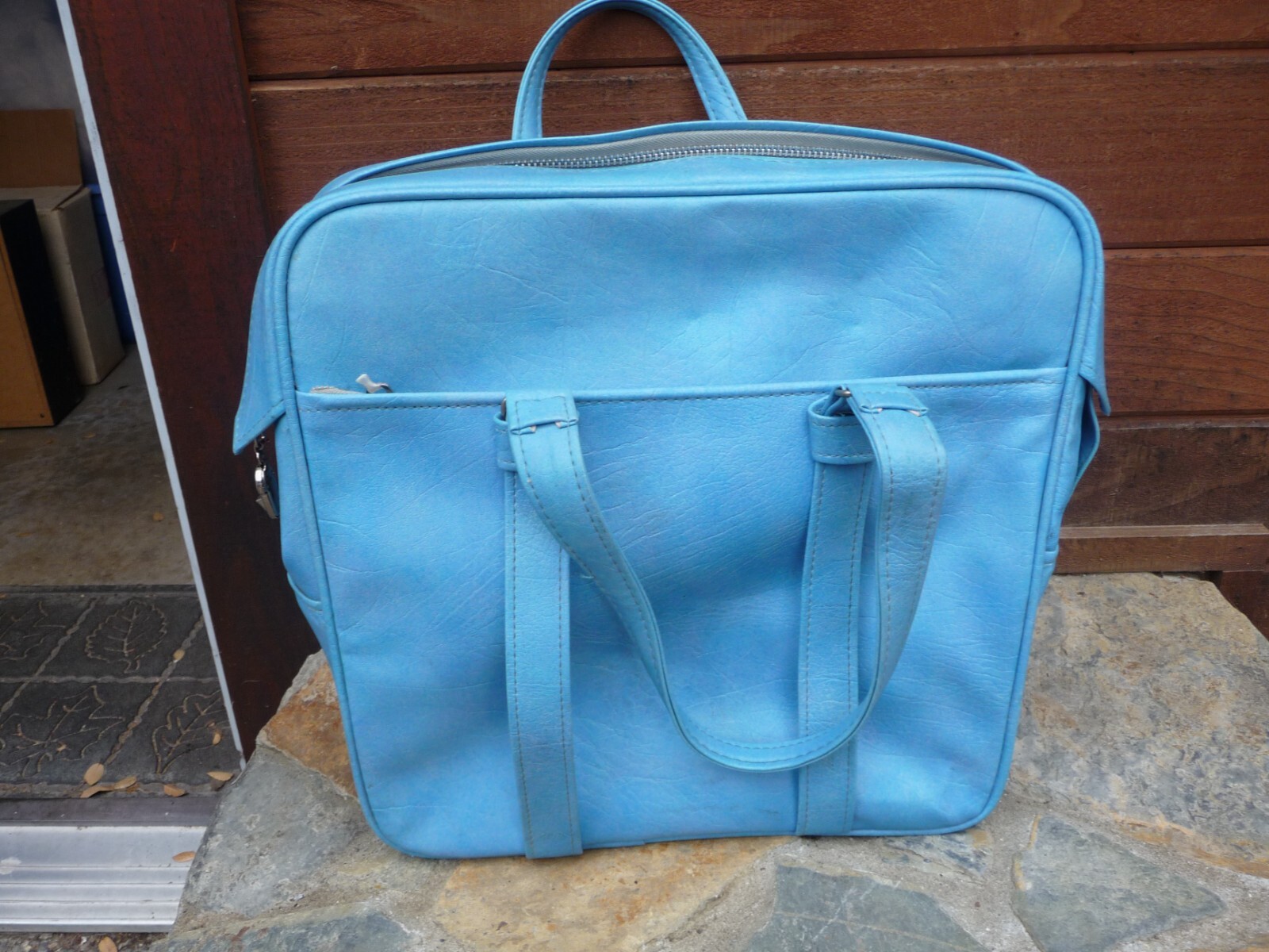 Vintage Samsonite Silhouette Blue Overnight Carry-On Luggage Bag Mid Century