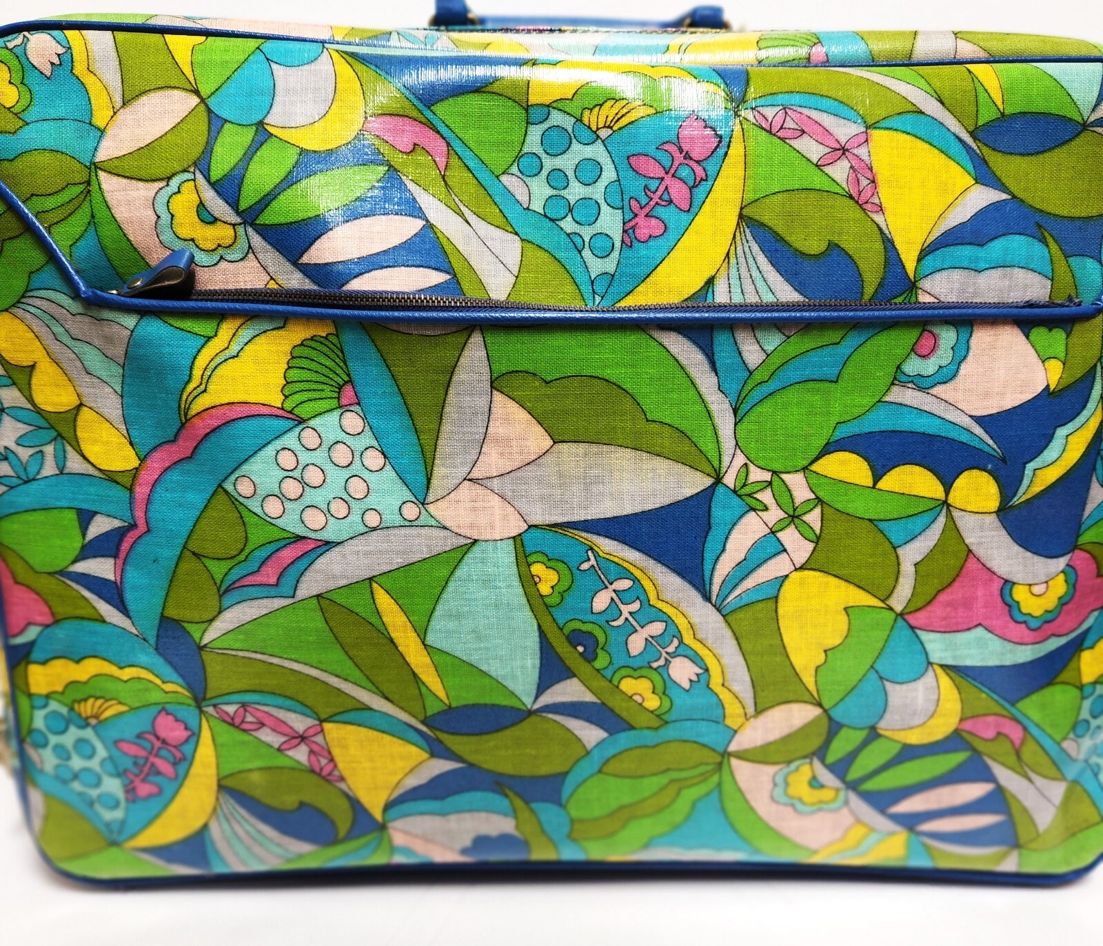 Vintage 1960’s Psychedelic Mod Carry On Suitcase Made In Japan 20″ x 14″ x 6″