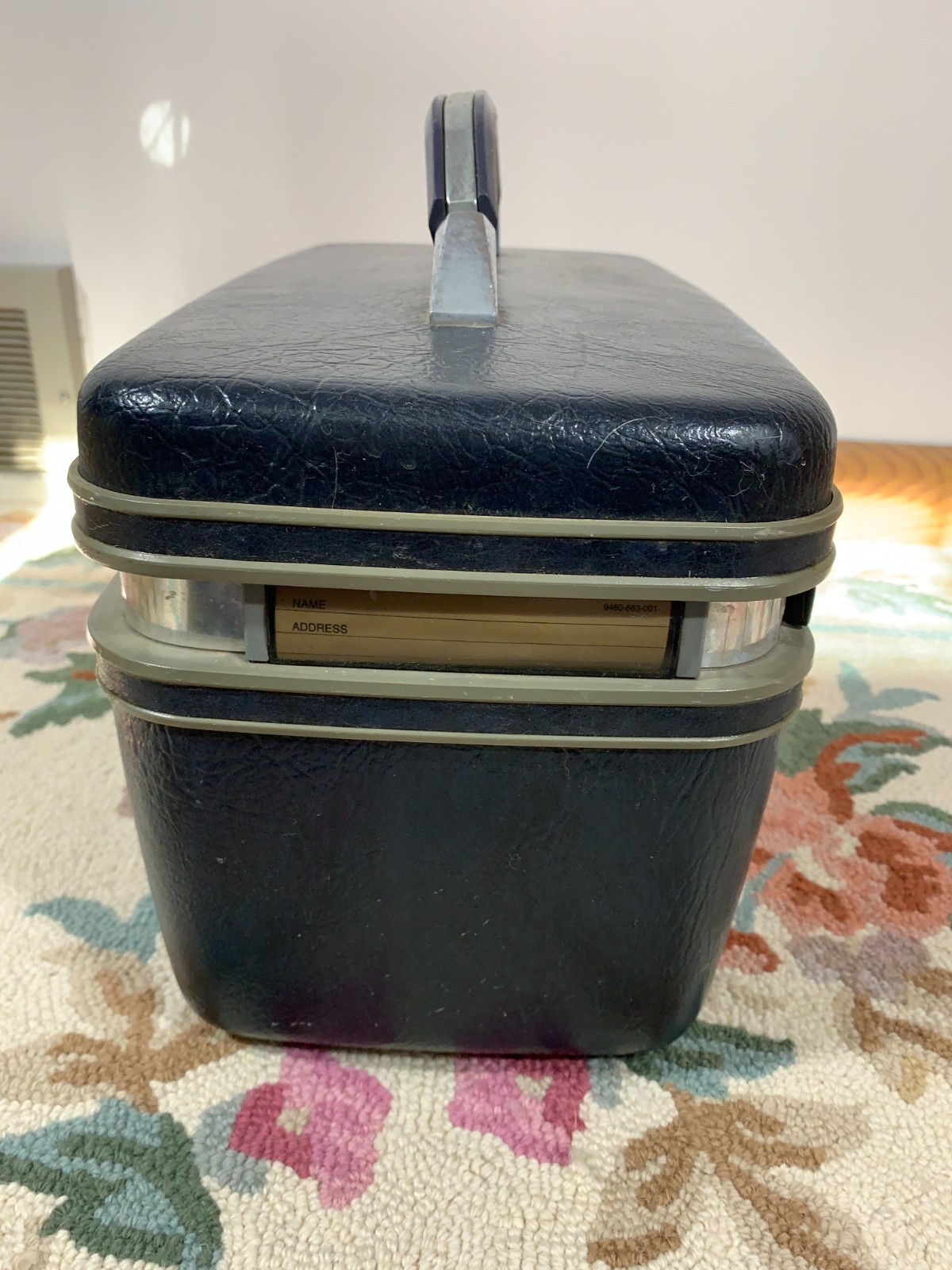 Vtg. SAMSONITE Hard Side TRAIN Travel Case Gray, Mirror, Make Up Case