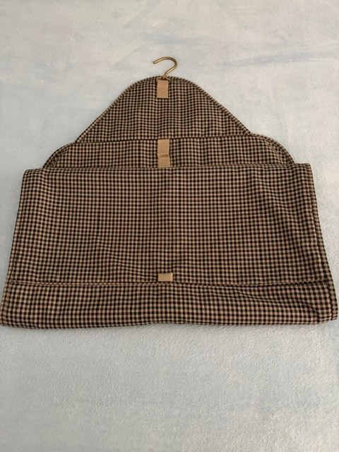 Rare Vintage GHURKA Check Twill & Leather Garment Bag Suit Travel Carrier