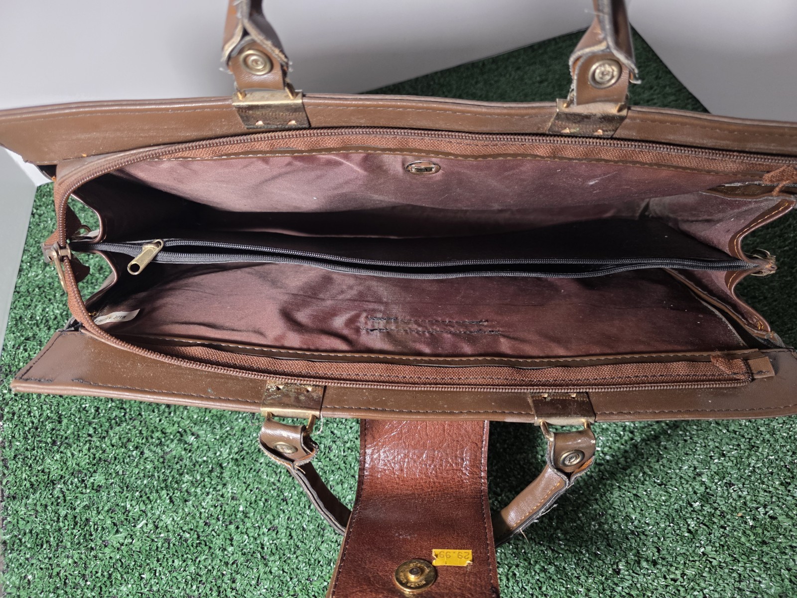Vintage Leather Egyptian Brief Case Or Documente Holder Ancient hieroglyphic