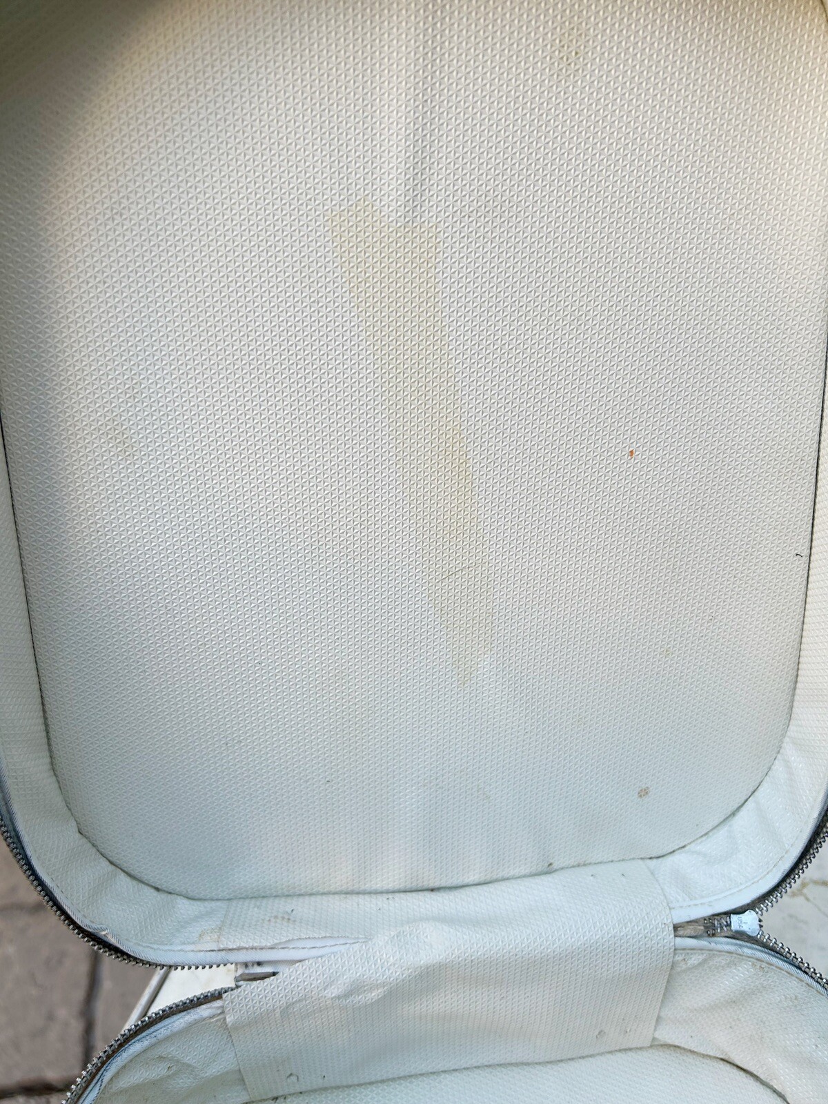 Vintage Plastic Vinyl Retro Beige Gold Bag Case Suitcase