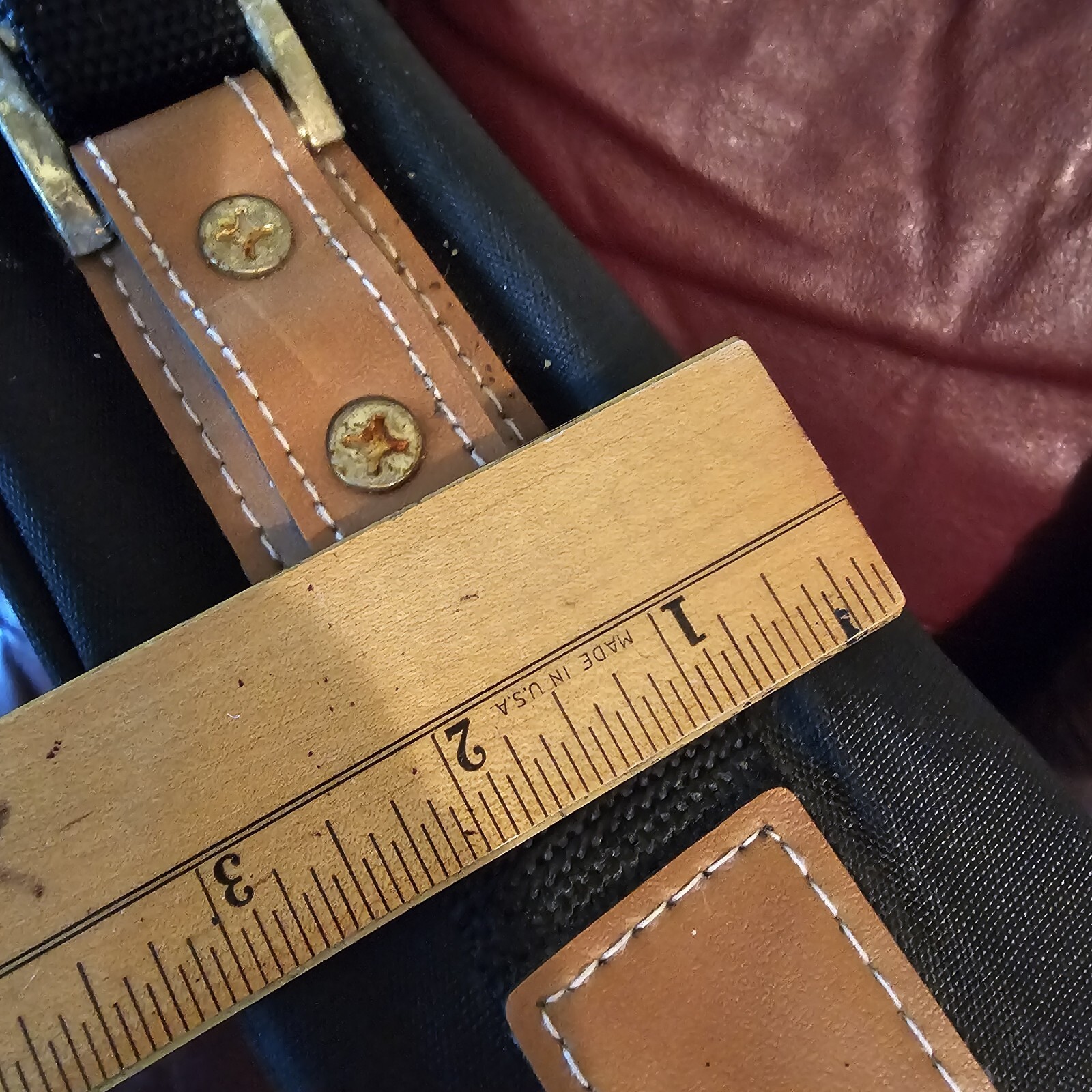 Vtg Oscar De La Renta Black Luggage With Brown Leather 21×15 Taiwan Suitcase