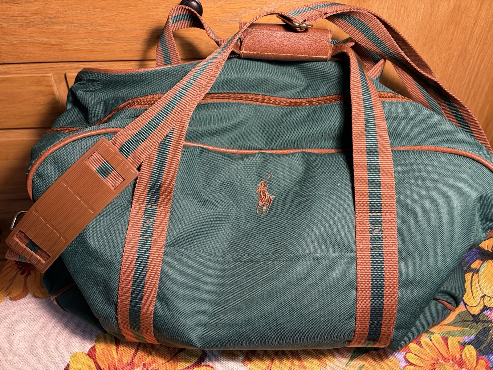 Ralph Lauren Polo Green Duffle Weekender Bag-Vintage 1990’s
