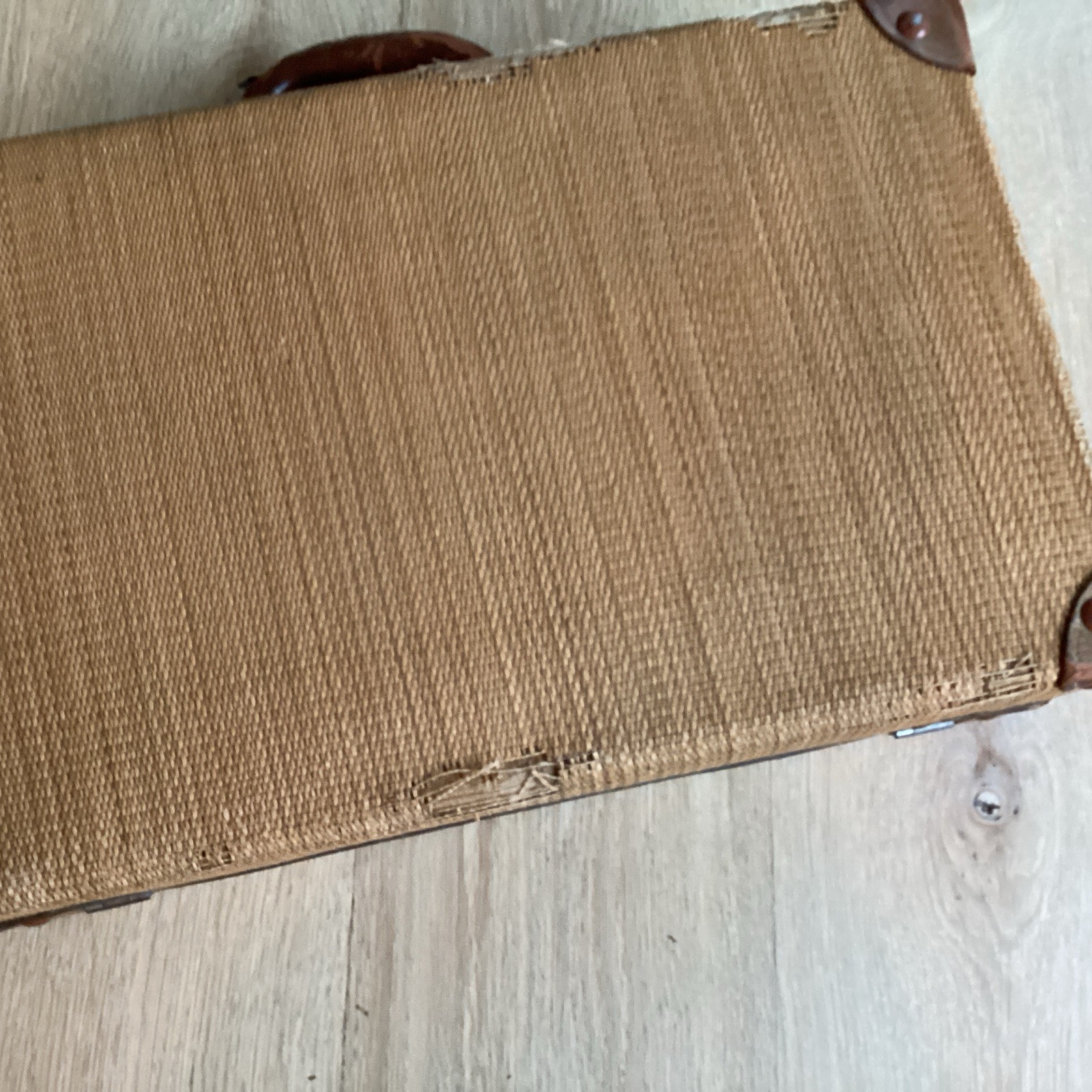 Vintage MCM Retro Woven + LEATHER Overnight Travel Bag Suitcase Made In USA