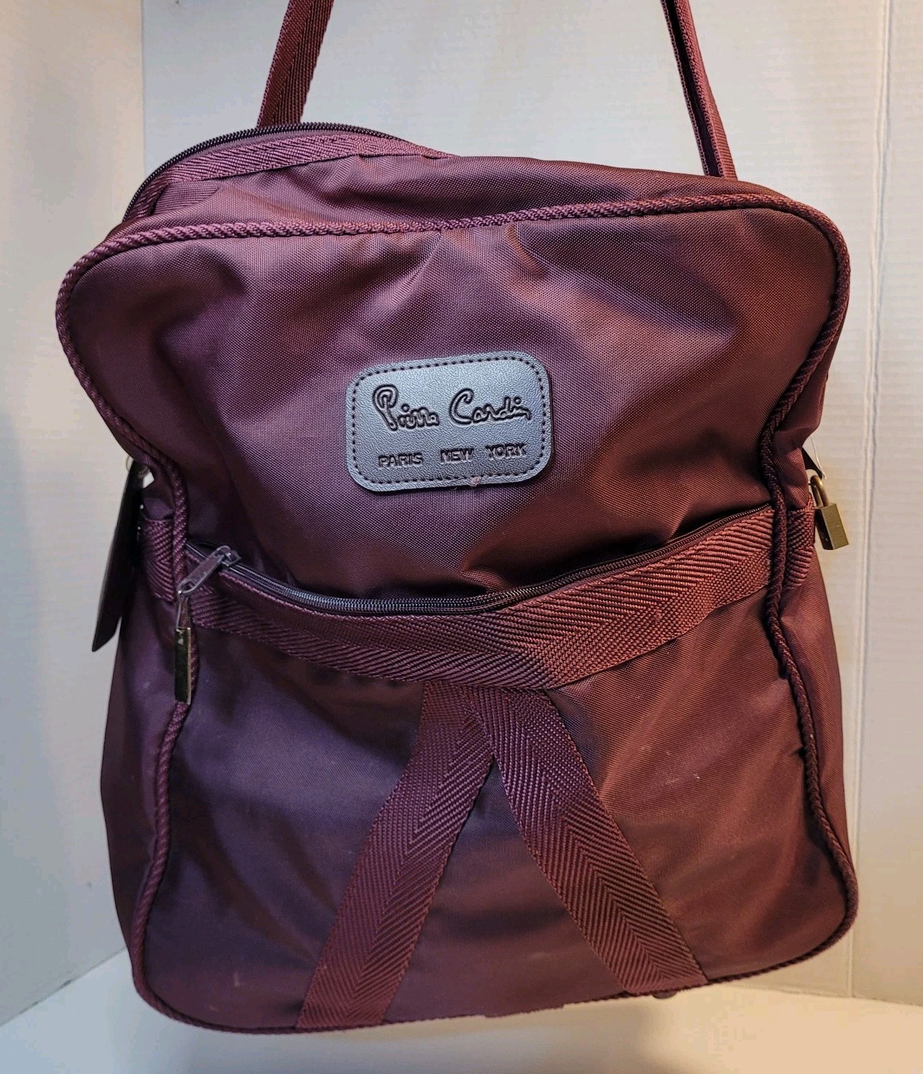 Pierre Cardin Soft Sided Carry On Burgundy Travel Tote