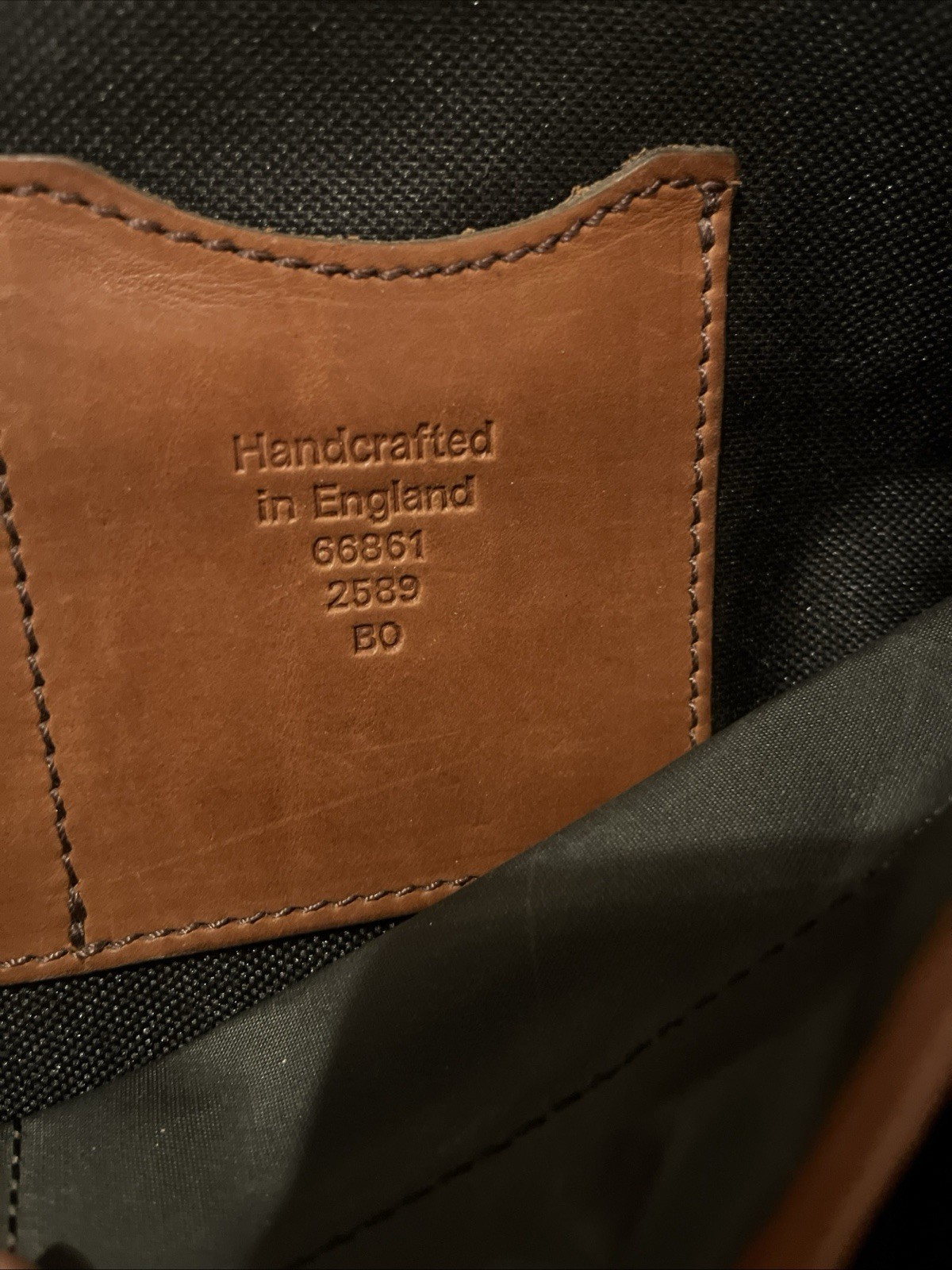 Lands End Vintage Brown Leather Messenger Tote Handbag Travel Briefcase England