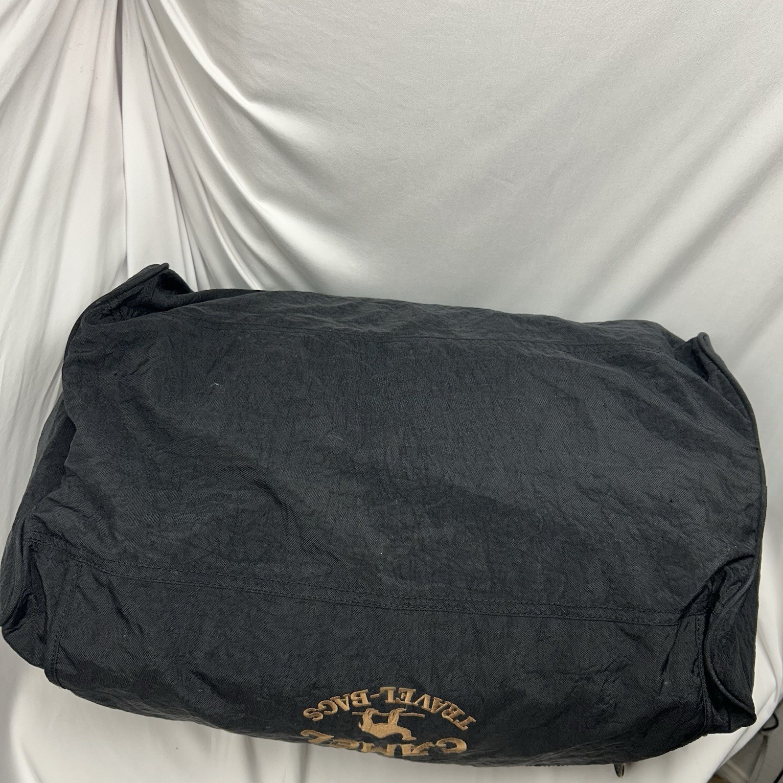 VINTAGE 90s Camel Large Duffel Travel Bag Camel Logo Embroidery & Zippers RARE