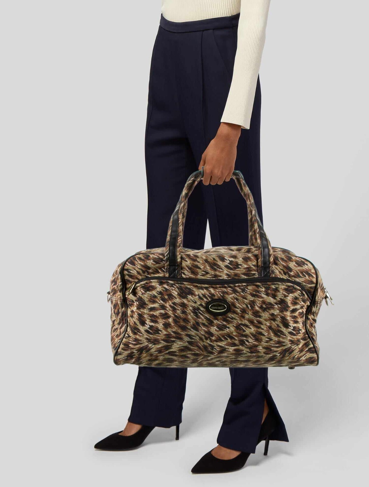 DUFFLE PIERRE CARDIN LEOPARD Animal Vintage Overnight Weekend Travel Bag MINT!