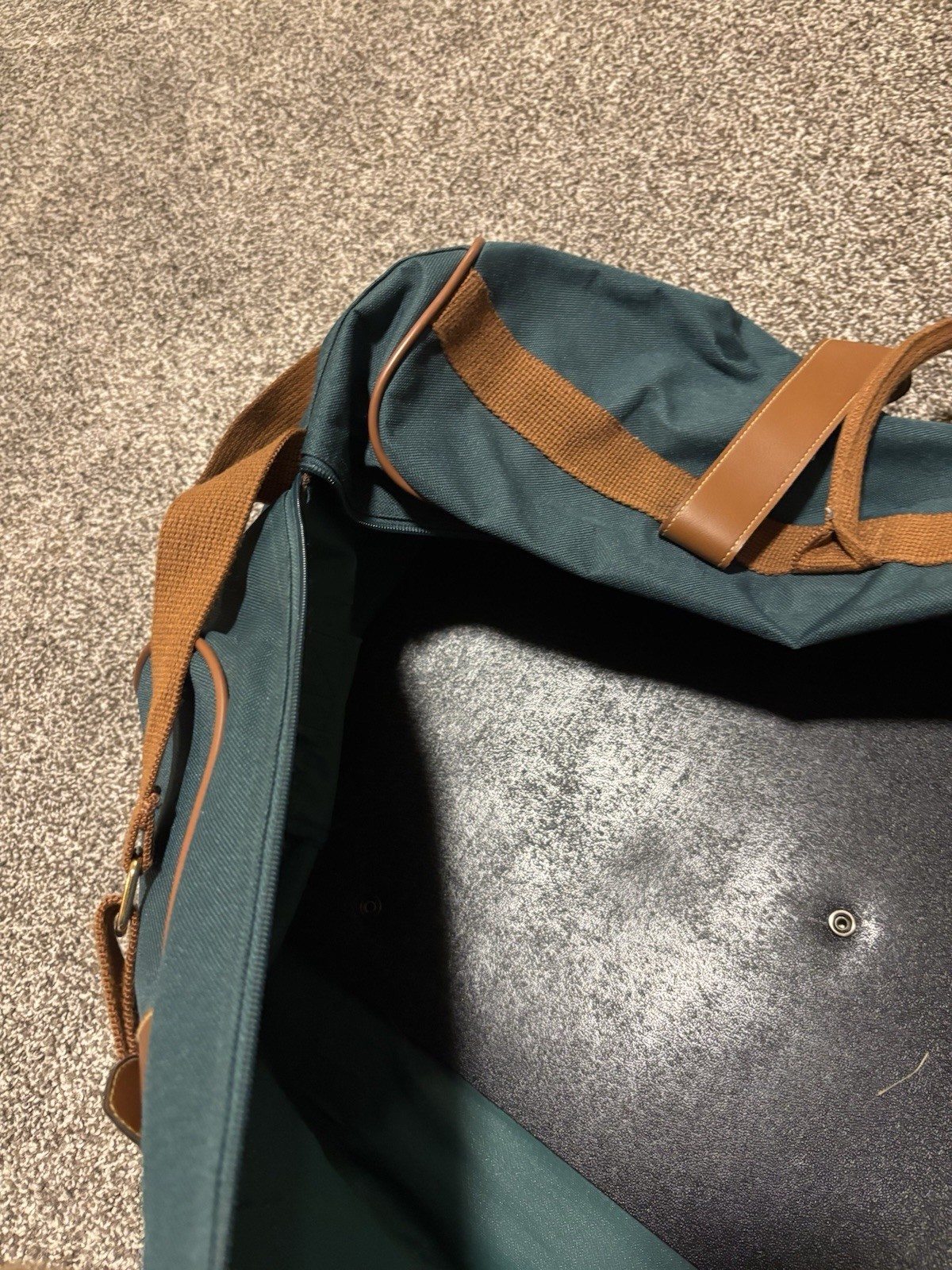 Vintage RALPH LAUREN Polo Green Canvas Rolling Duffel Travel Bag