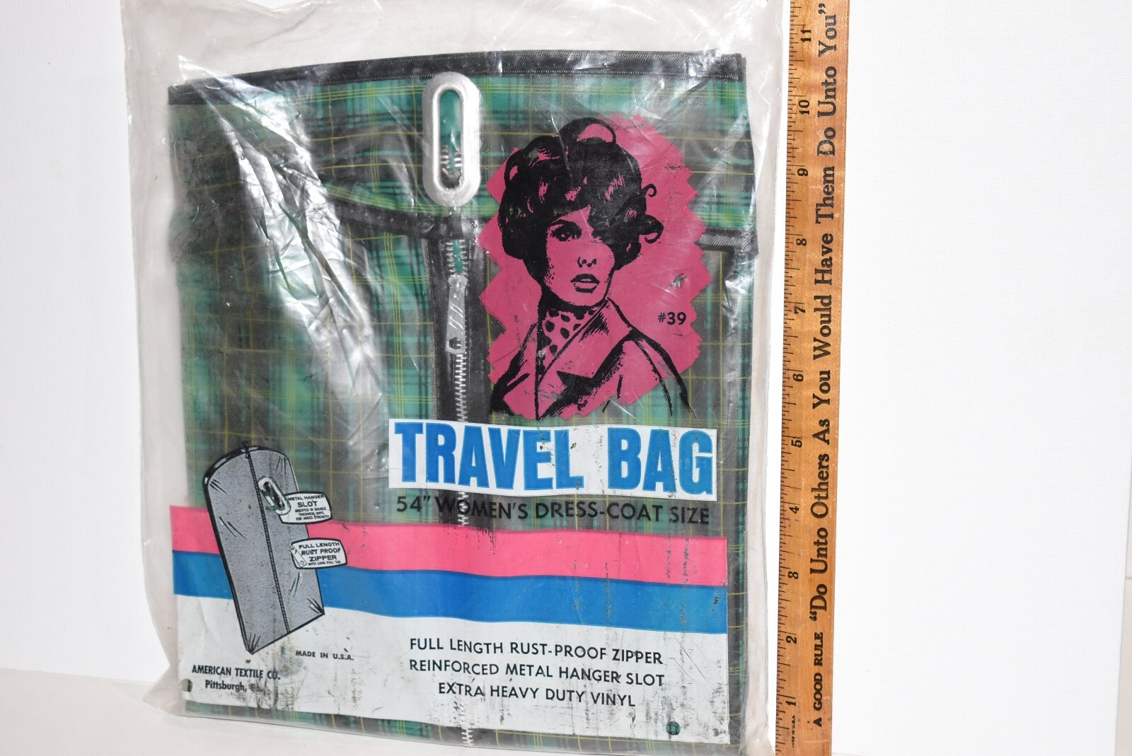 Vintage Travel Bag – #39 Women’s Dress & Coat Vinyl Bag 54″ American Textile