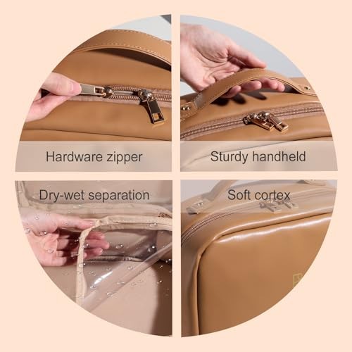 XL Makeup Case Premium Makeup Bag with Soft Leather, Waterproof and Durable