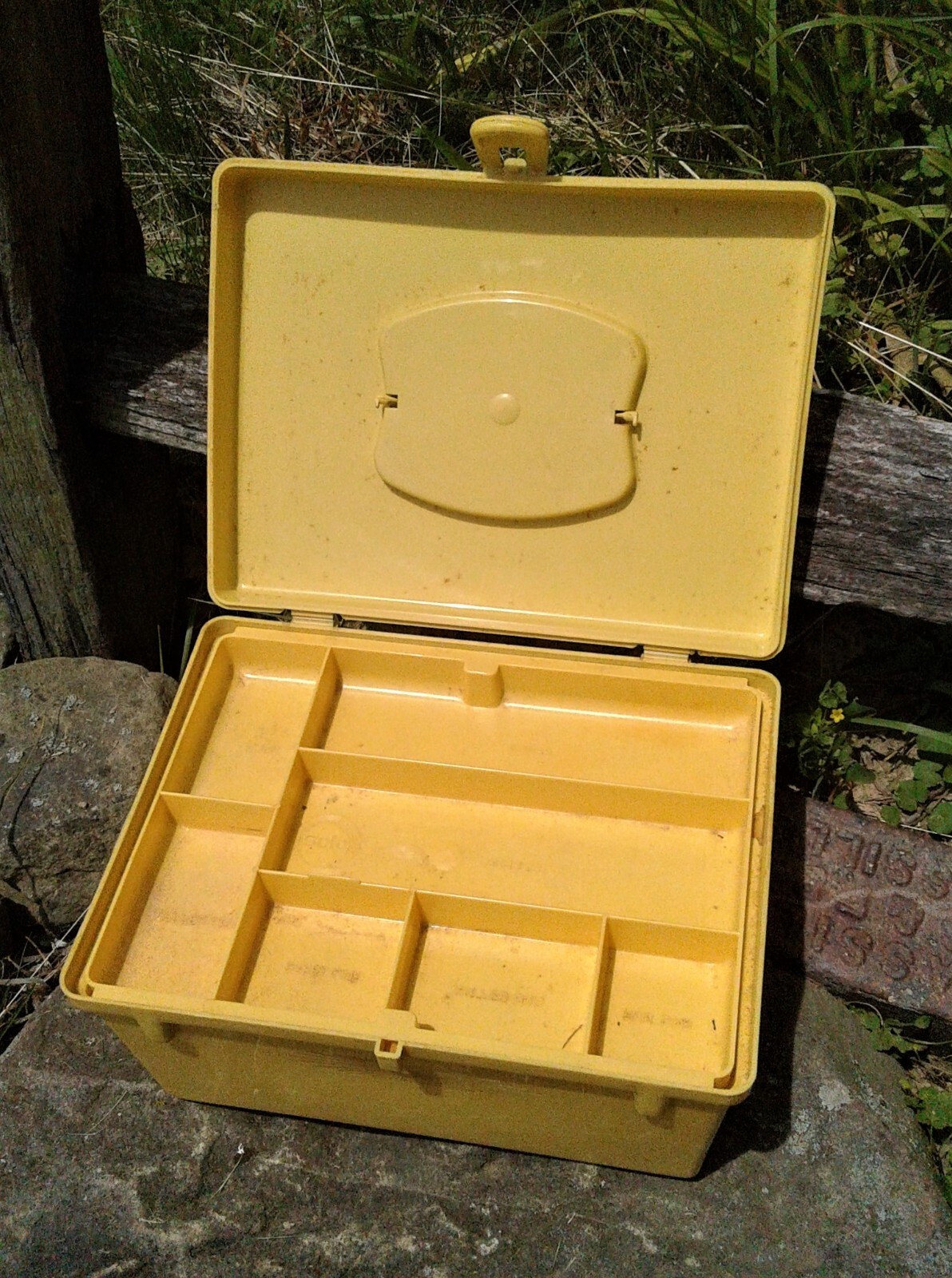 Vintage Solo Plastic Yellow Cosmetic Travel Case with Insert 1960s