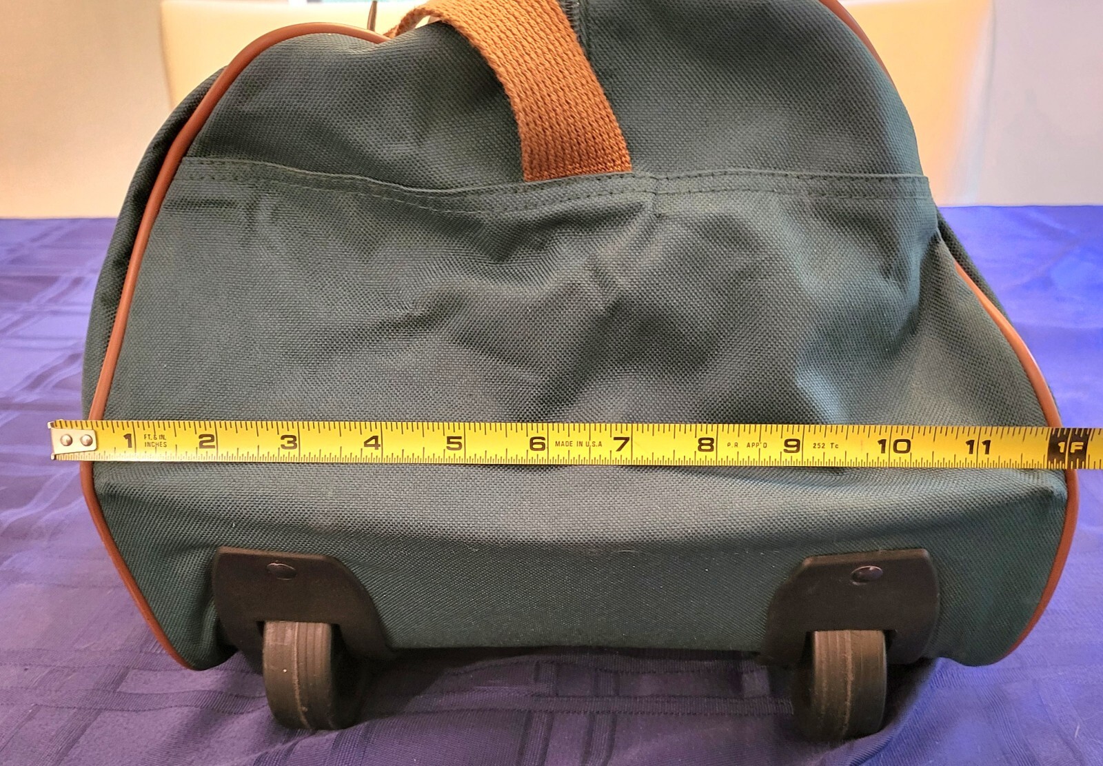 Vintage RALPH LAUREN Polo Green Canvas Rolling Duffel Travel Bag